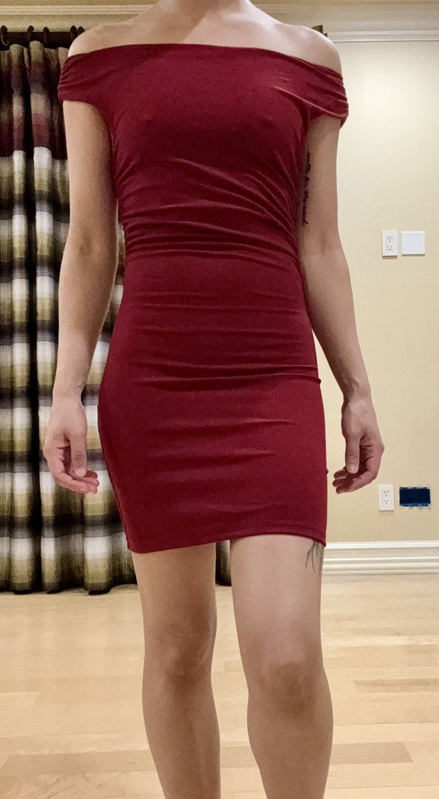 Fashion Nova Fashion Nova Wine Ribbed Mini Dress Size XS / US 0-2 / IT 36-38 - 1 Thumbnail