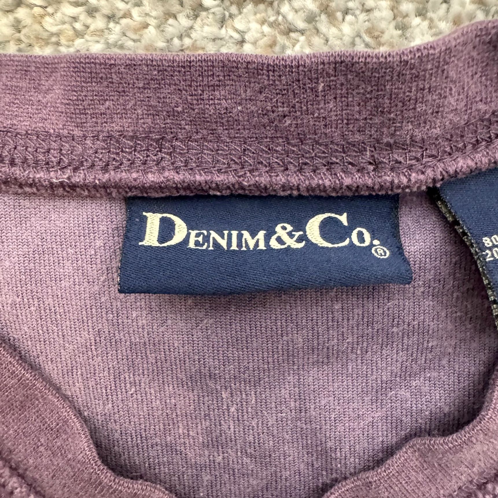 Denim & Co. Denim & Co Sweater 1X Plus Velour V-Neck Long Sleeve Purple Womens Whimsigoth Casual Chic Size XL / US 12-14 / IT 48-50 - 4 Thumbnail