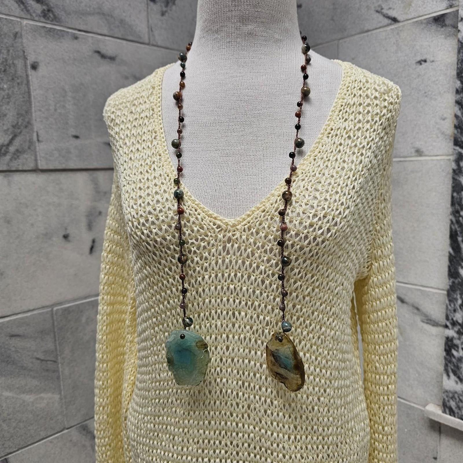 Other Women's Blue Agate Handmade Lariat Style Necklace Size ONE SIZE - 4 Thumbnail