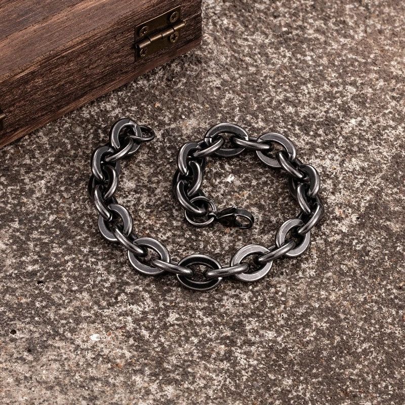 Other Vintage Oxidized Black Chain Bracelet Bangles Gift For Him Size ONE SIZE - 3 Thumbnail
