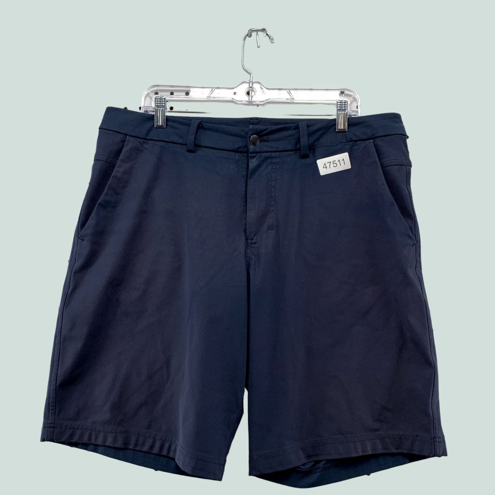 Lululemon Lululemon Commission Shorts Mens 37 Navy Blue Chino Performance Golf Quick Dry Stretch Breathable Pockets 9in Inseam Casual Travel Mens Size US 37 - 1 Thumbnail