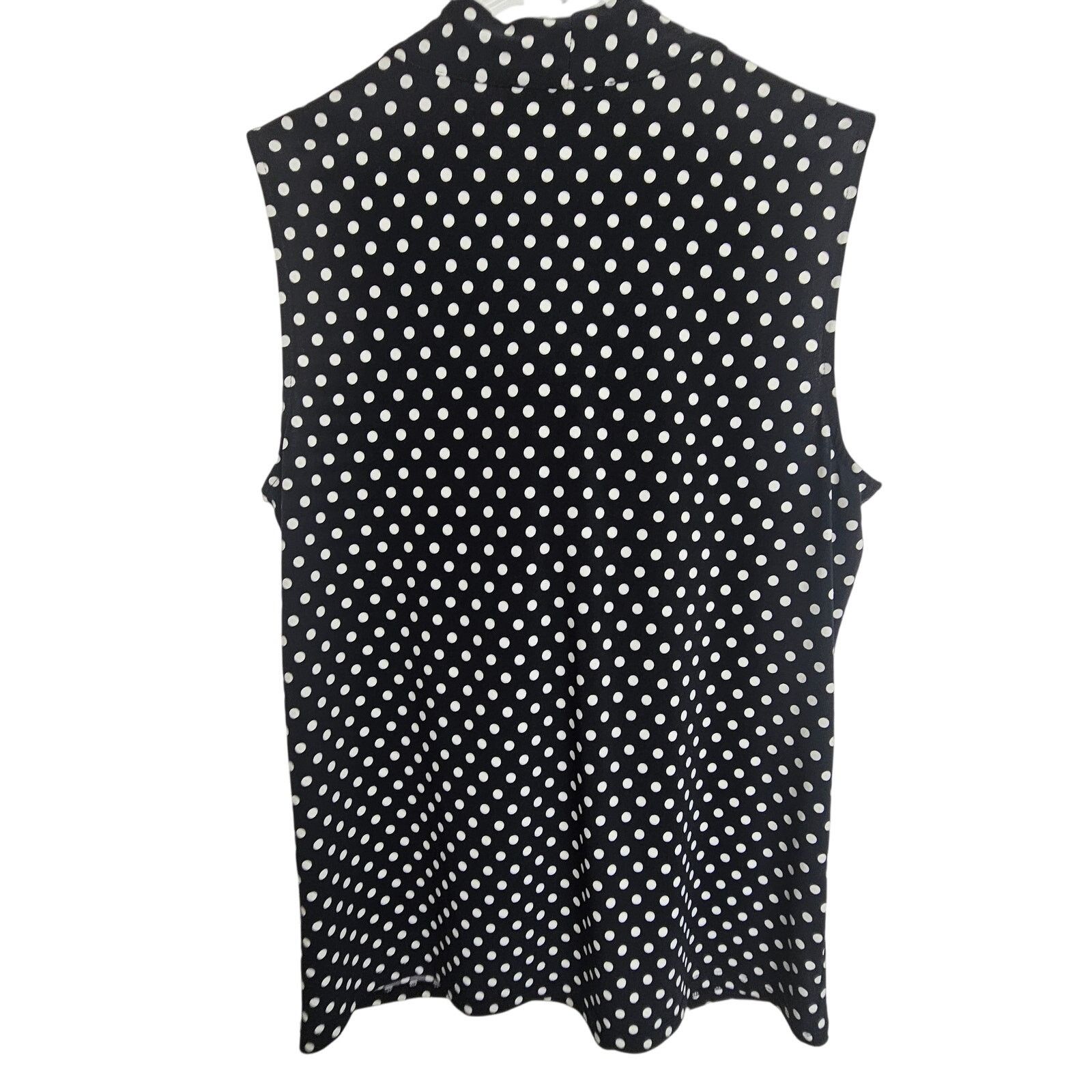 Karl Lagerfeld Karl Lagerfeld Paris Women S Polka Dot Gathered Sleeveless Size S / US 4 / IT 40 - 7 Thumbnail
