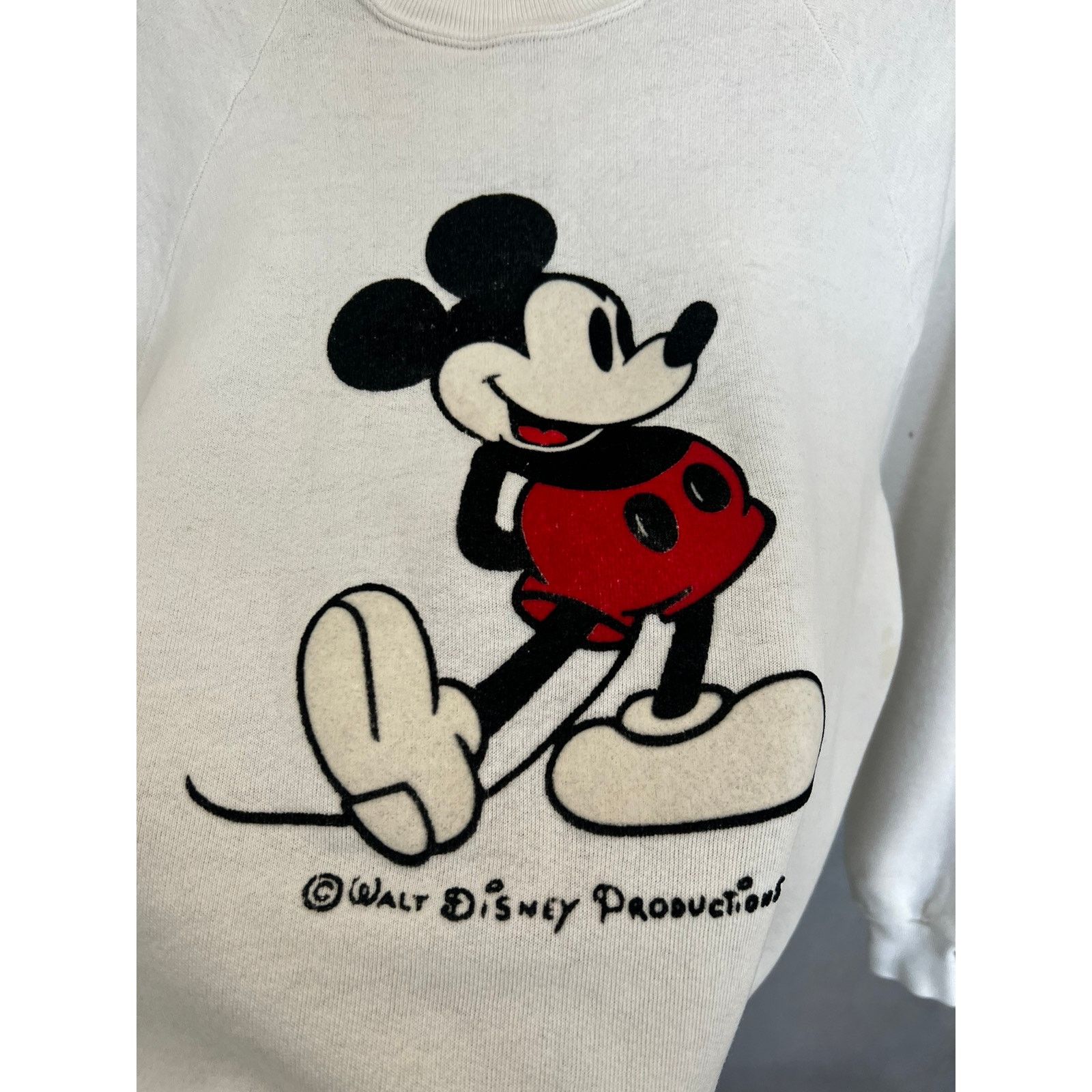 Disney × Vintage Vintage 80s Mickey Mouse Walt Disney white raglan Size US M / EU 48-50 / 2 - 3 Thumbnail