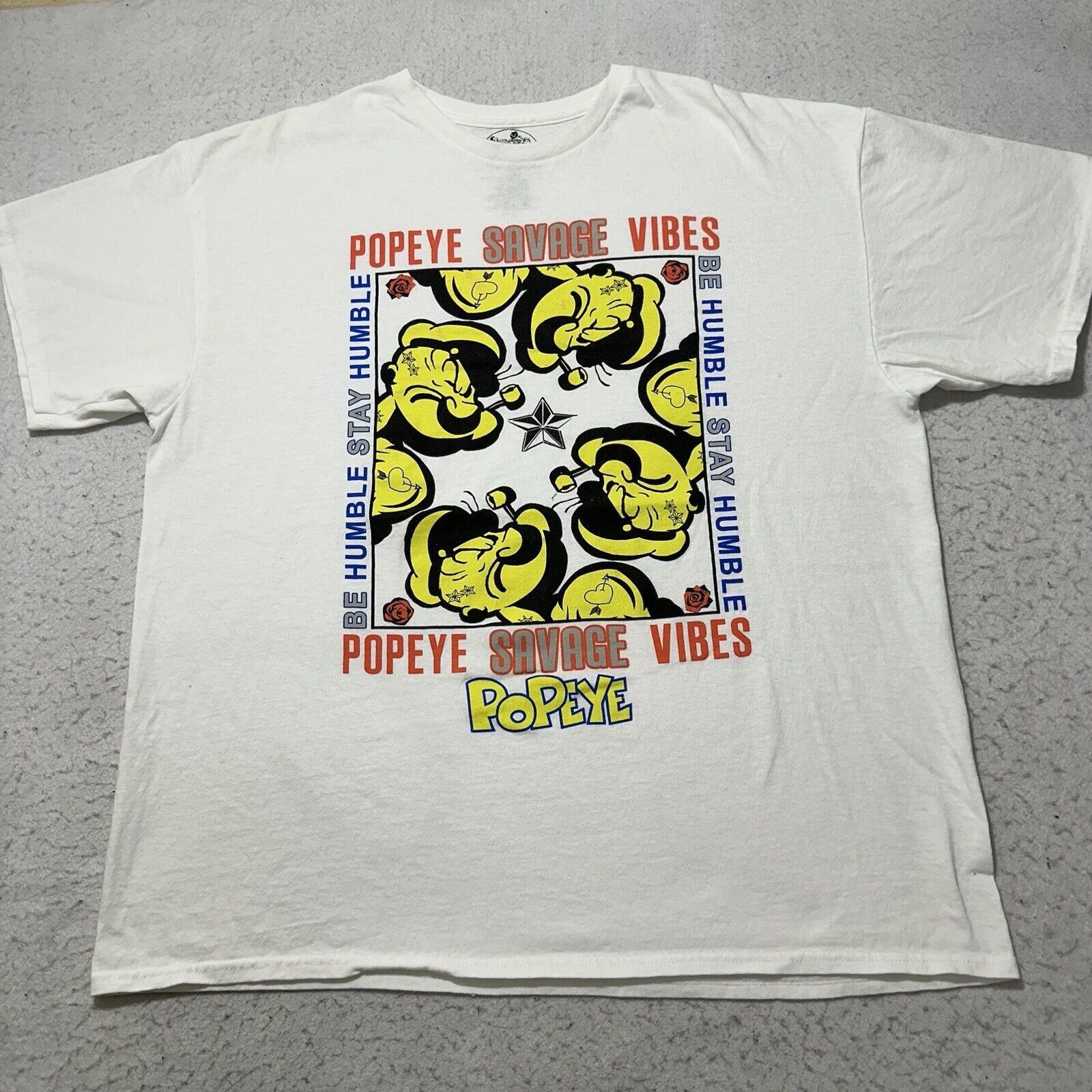 Other Popeye XL White Crewneck Graphic T Shirt Savage Vibes Size US XL / EU 56 / 4 - 1 Thumbnail
