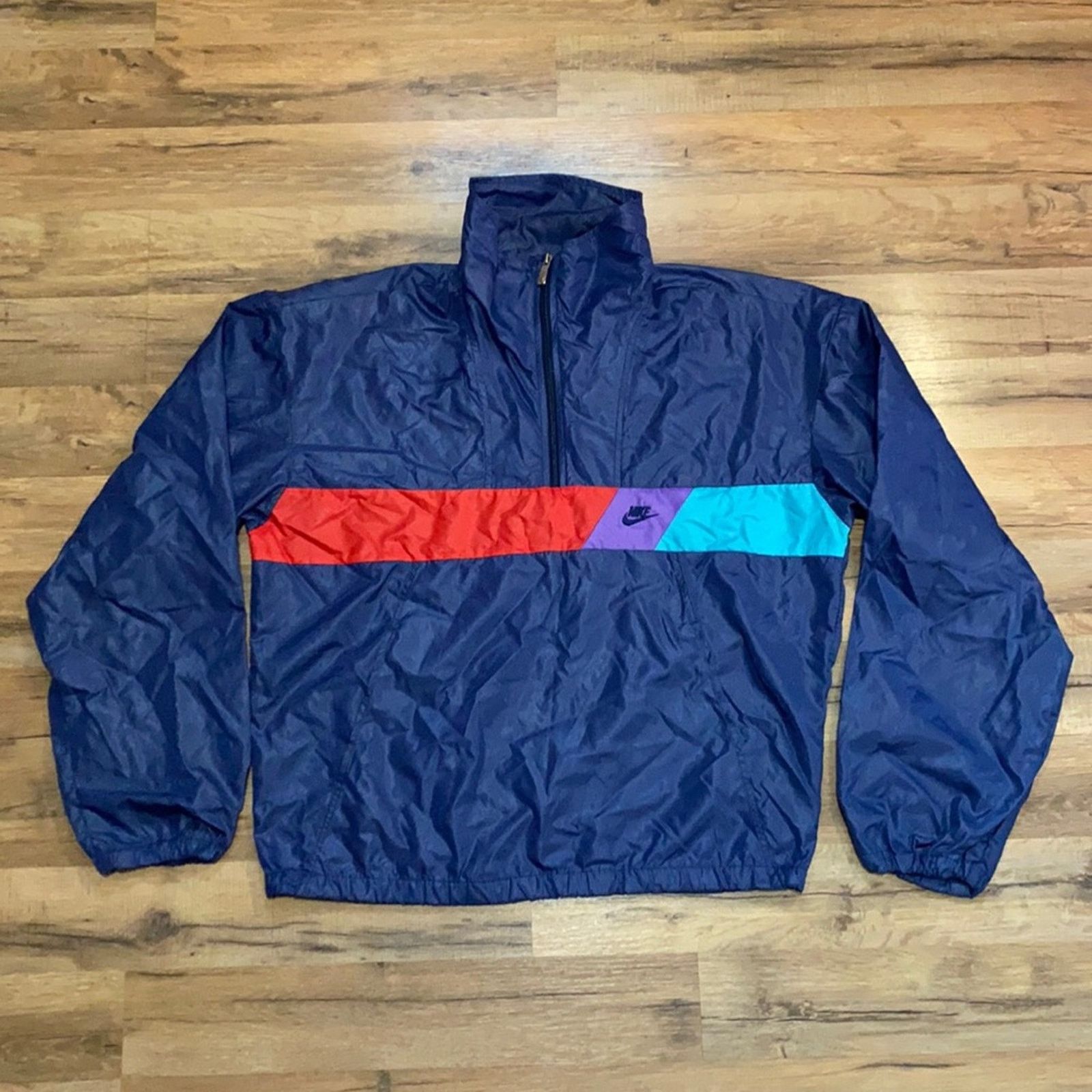 Nike 80s Nike Windbreaker Quarterzip Size US M / EU 48-50 / 2 - 1 Thumbnail