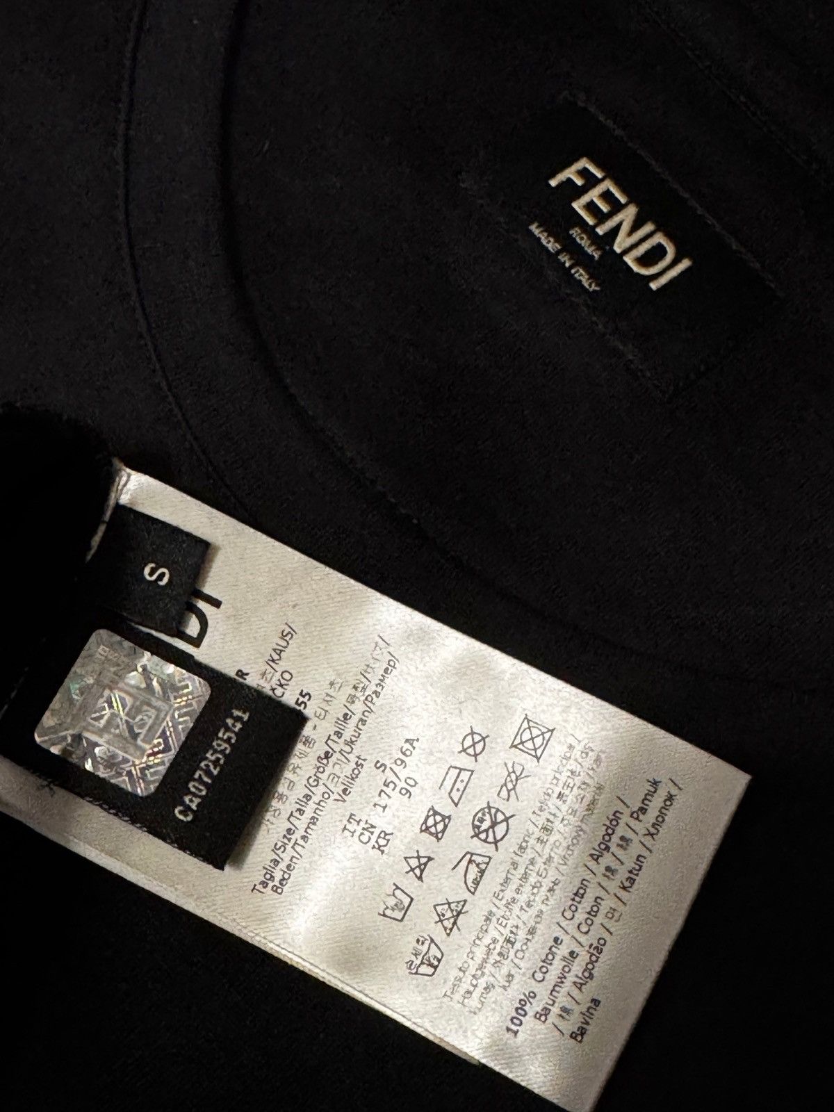 Fendi Fendi R I J.Goldstein FF Shiny Gold "Nero" T-Shirt — Size S Size US S / EU 44-46 / 1 - 4 Thumbnail
