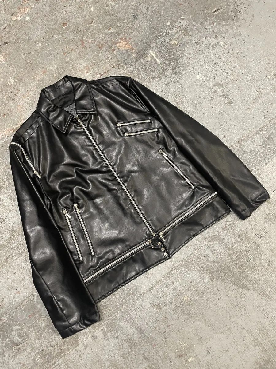 Versace 2000s Versace Multi Zips Black Eco Leather Jacket Size US M / EU 48-50 / 2 - 3 Thumbnail