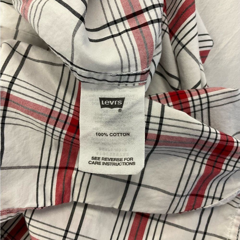 Levi's LEVI’S Red White Plaid Western Style Pearl Snap Shirt Size US S / EU 44-46 / 1 - 7 Thumbnail