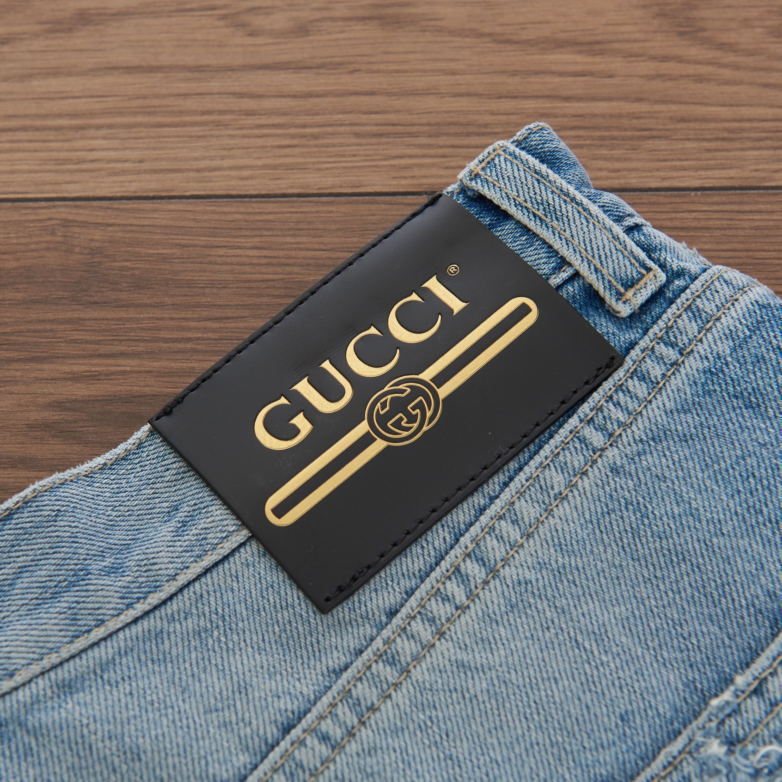 Gucci Denim Shorts With Logo In Blue Cotton Size 29" - 9 Thumbnail