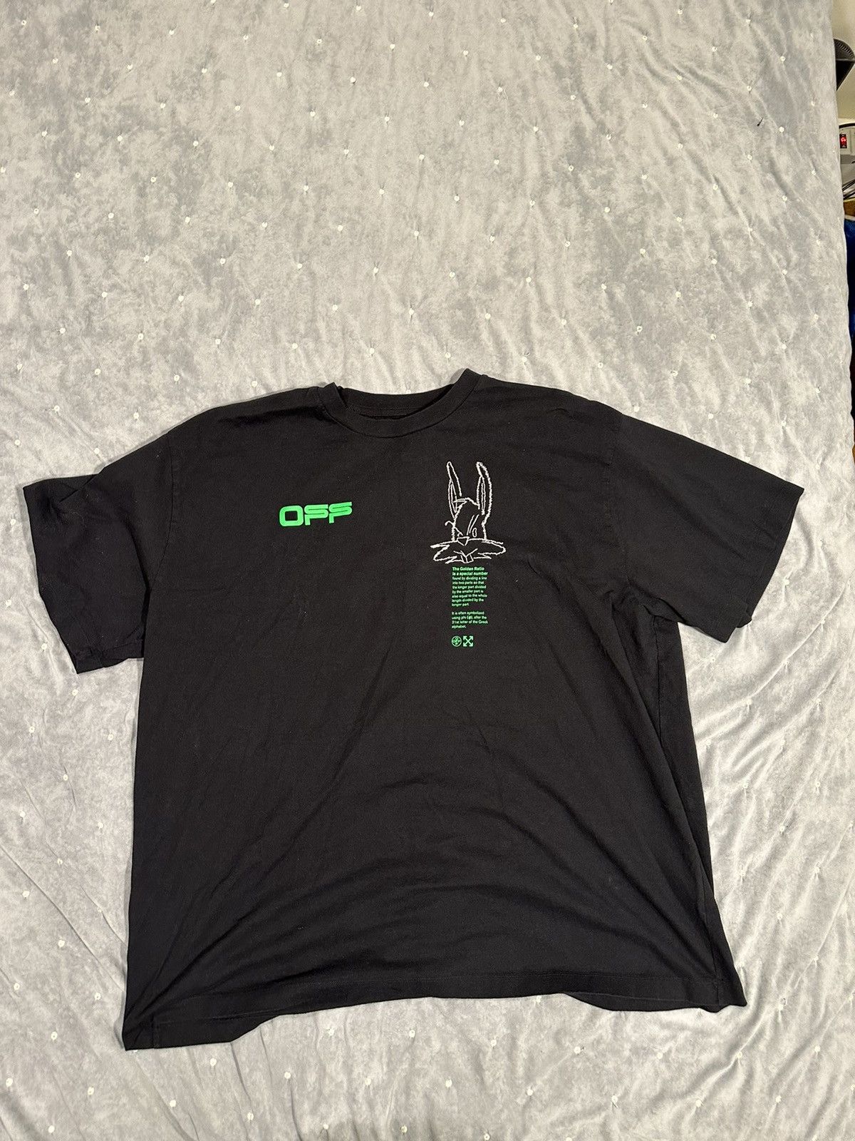 image of Black Off White Shirt in Black Green, Men's (Size XL)