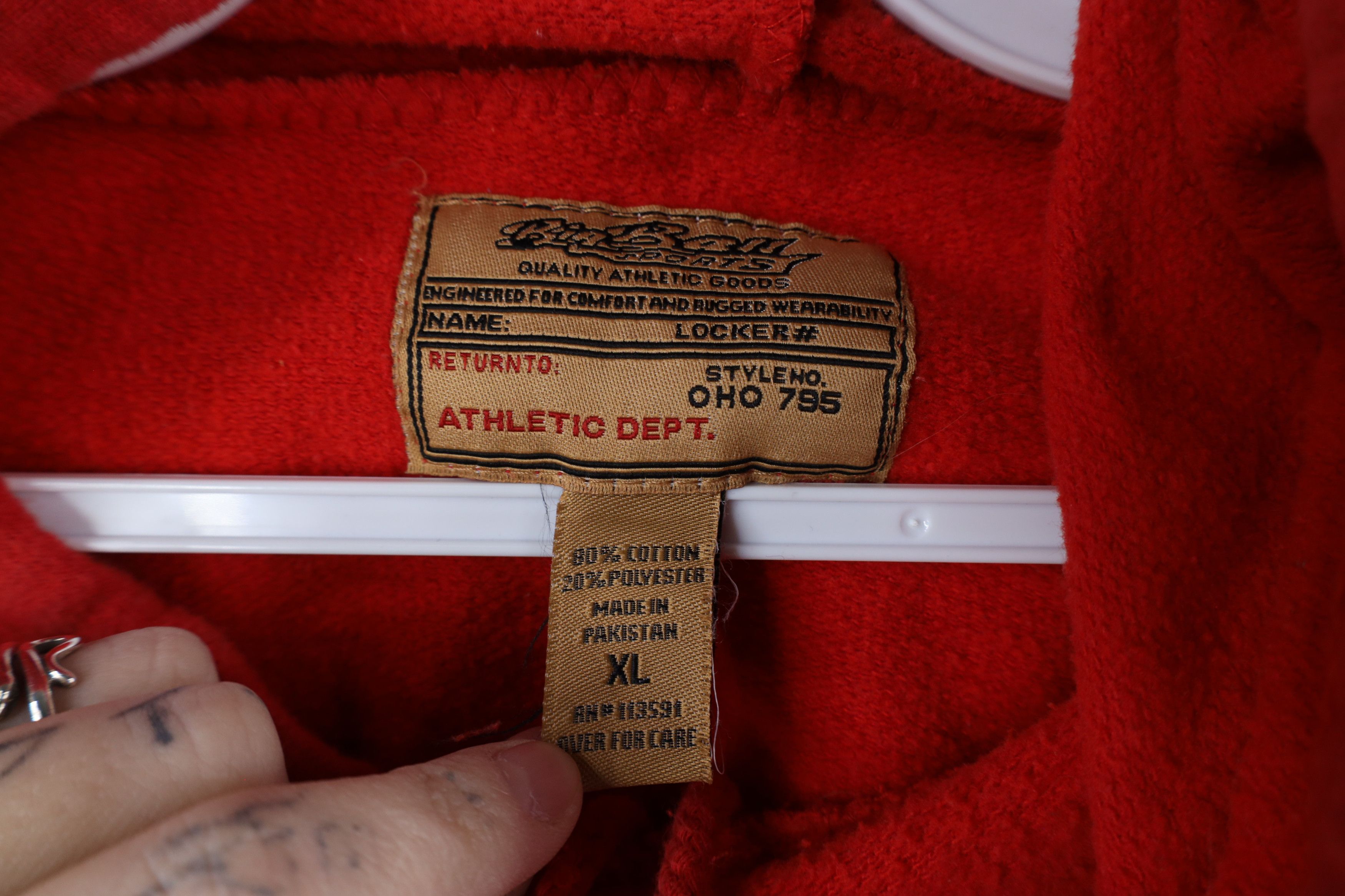 Vintage Vintage 90s Ohio State University Hoodie Sweatshirt Red Size US XL / EU 56 / 4 - 9 Thumbnail