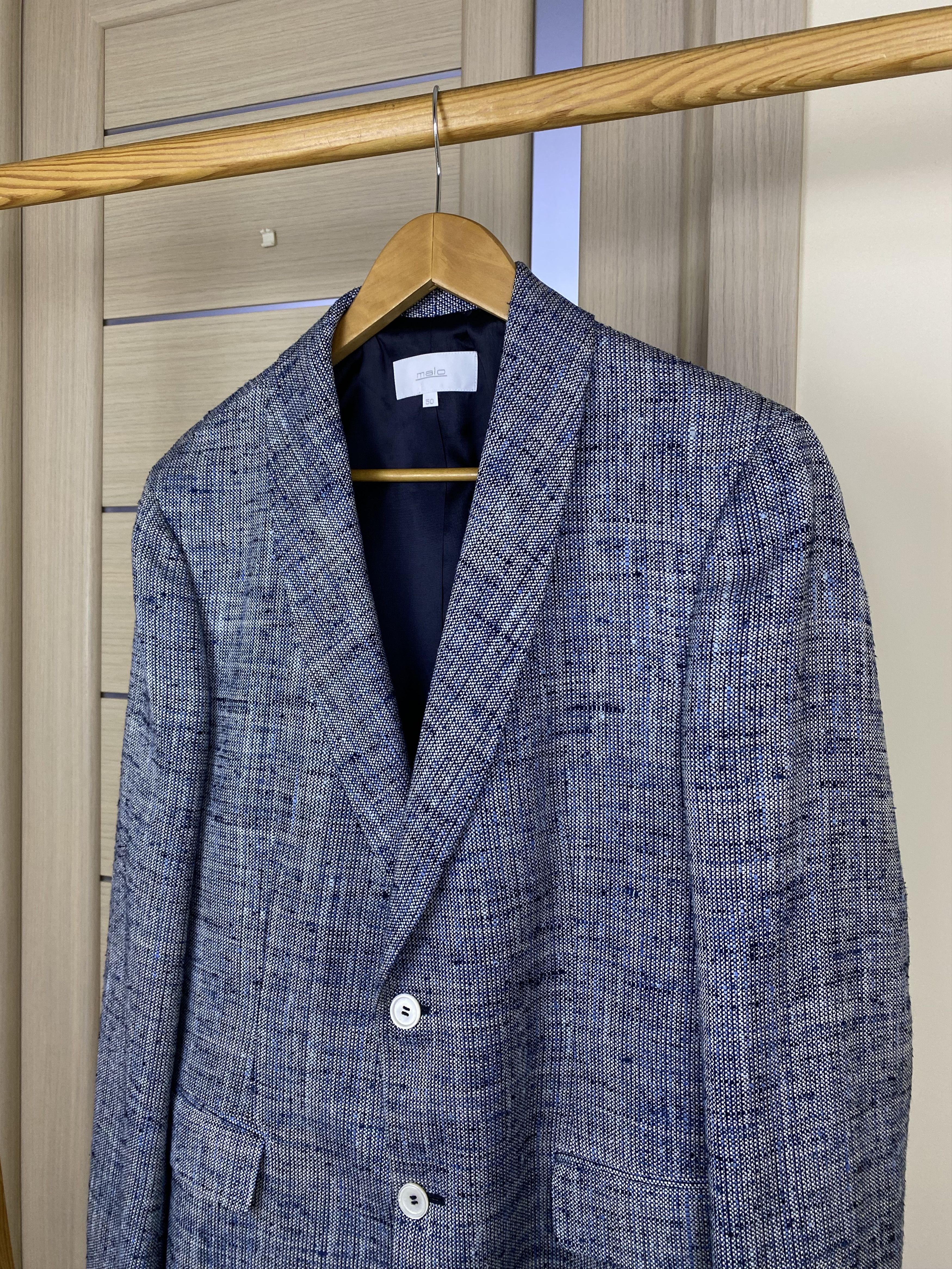 Malo Rare Malo mens Silk and linen blazer jacket size 50 Size 50R - 2 Thumbnail
