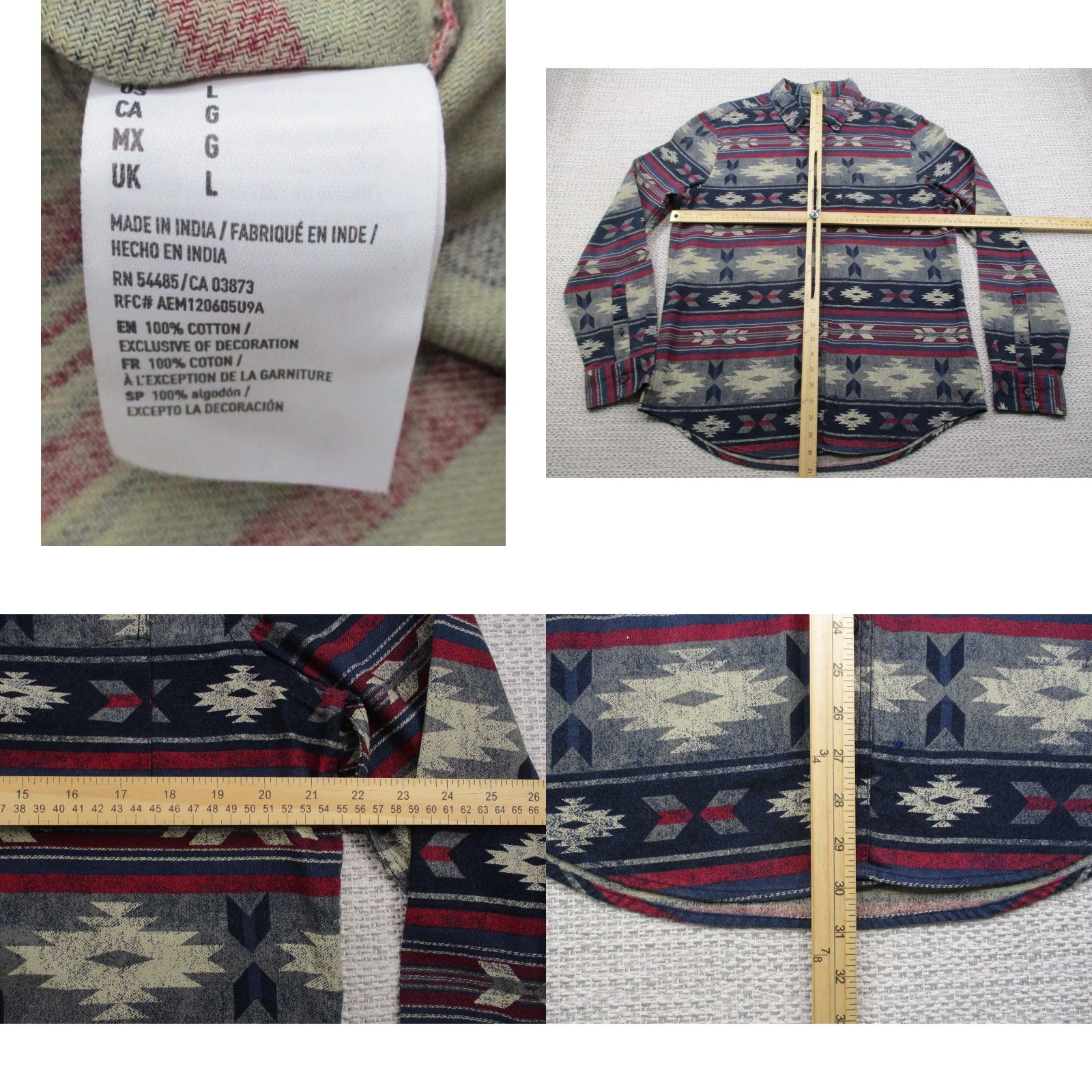 American Eagle Outfitters American Eagle Shirt Mens Large Southwest Aztec Pattern Button Up Casual Size US L / EU 52-54 / 3 - 8 Thumbnail