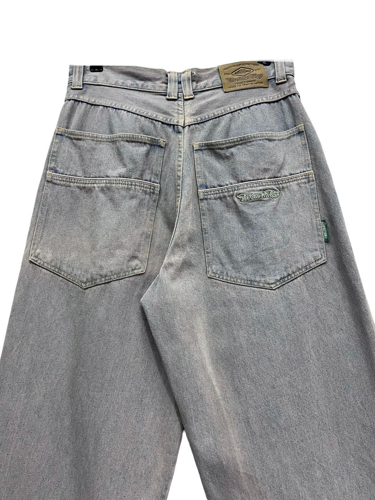 Vintage 🔥Vtg BRONZE AGE Ultra Baggy Mud Wash Sun Faded Skate Denim Size US 29 - 6 Thumbnail