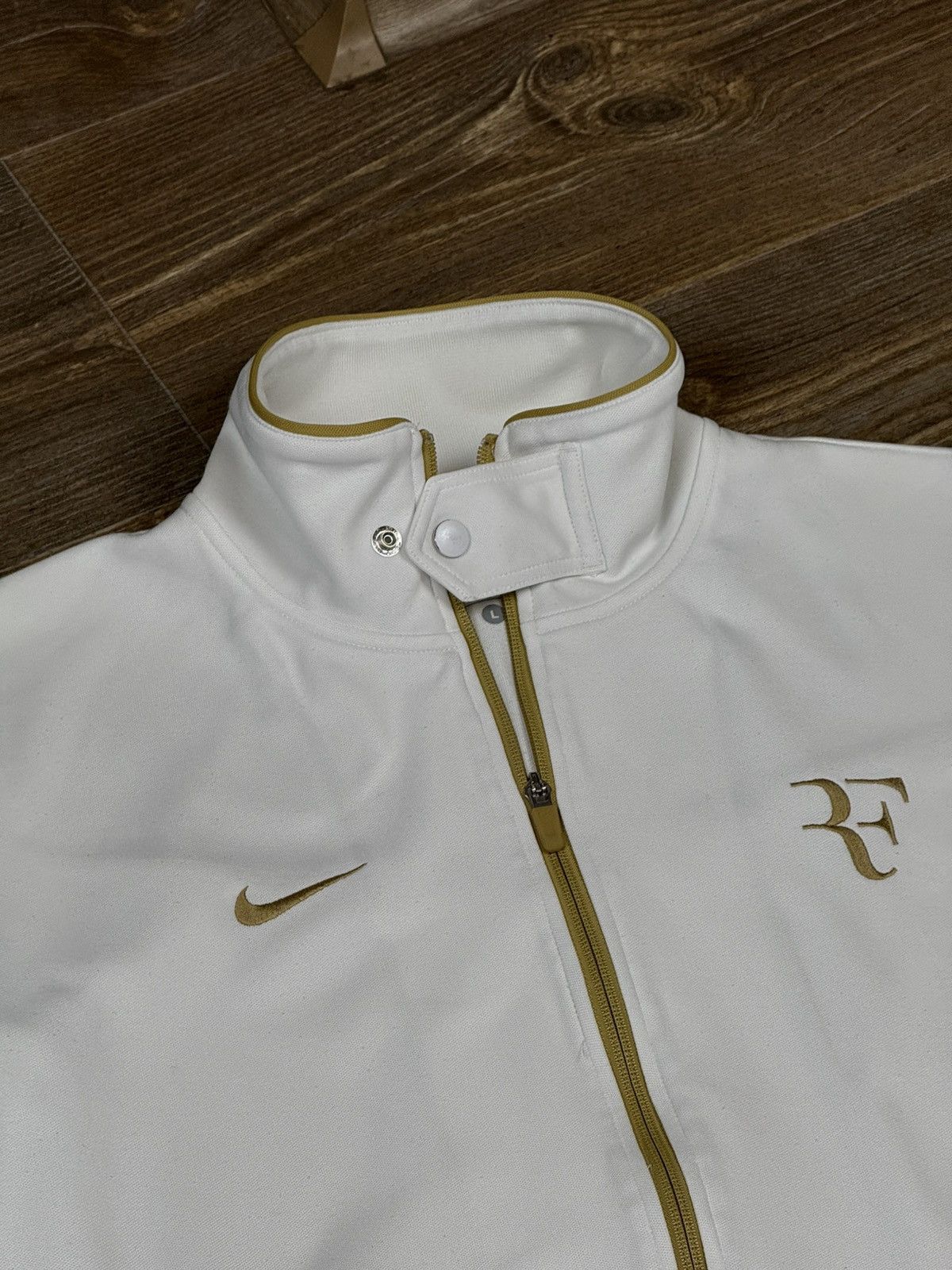 Nike Nike RF Roger Federer Wimbeldon 2010 White Zip Track Jacket Size US L / EU 52-54 / 3 - 9 Thumbnail