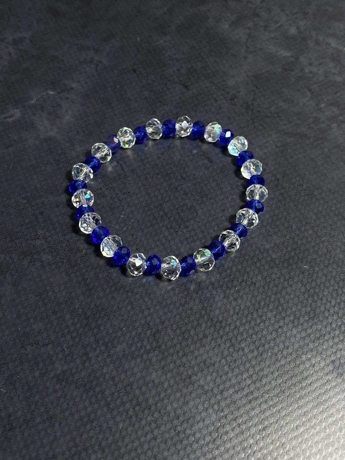 Jewelry Crystal Beaded Bracelet – Blue & Clear Sparkle Size ONE SIZE - 2 Thumbnail