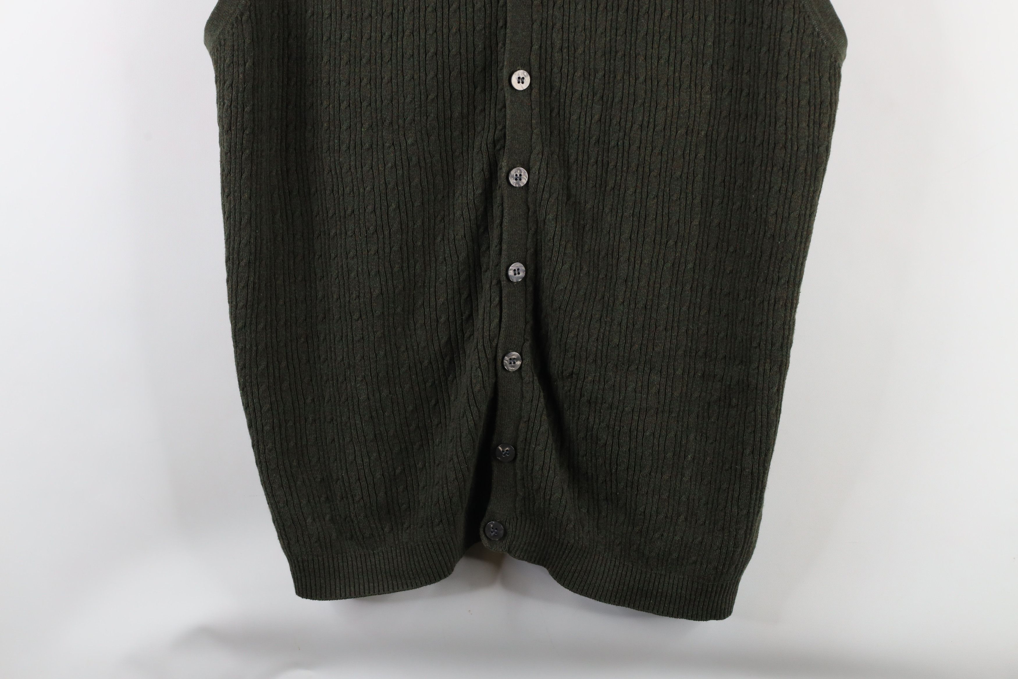 Vintage Vintage 90s Streetwear Cable Knit Cardigan Sweater Vest Size US L / EU 52-54 / 3 - 3 Thumbnail