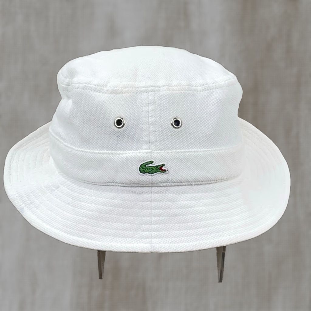 VINTAGE Lacoste Hat Bucket Tan Beige Gator Logo 90s Logo  display picture 3