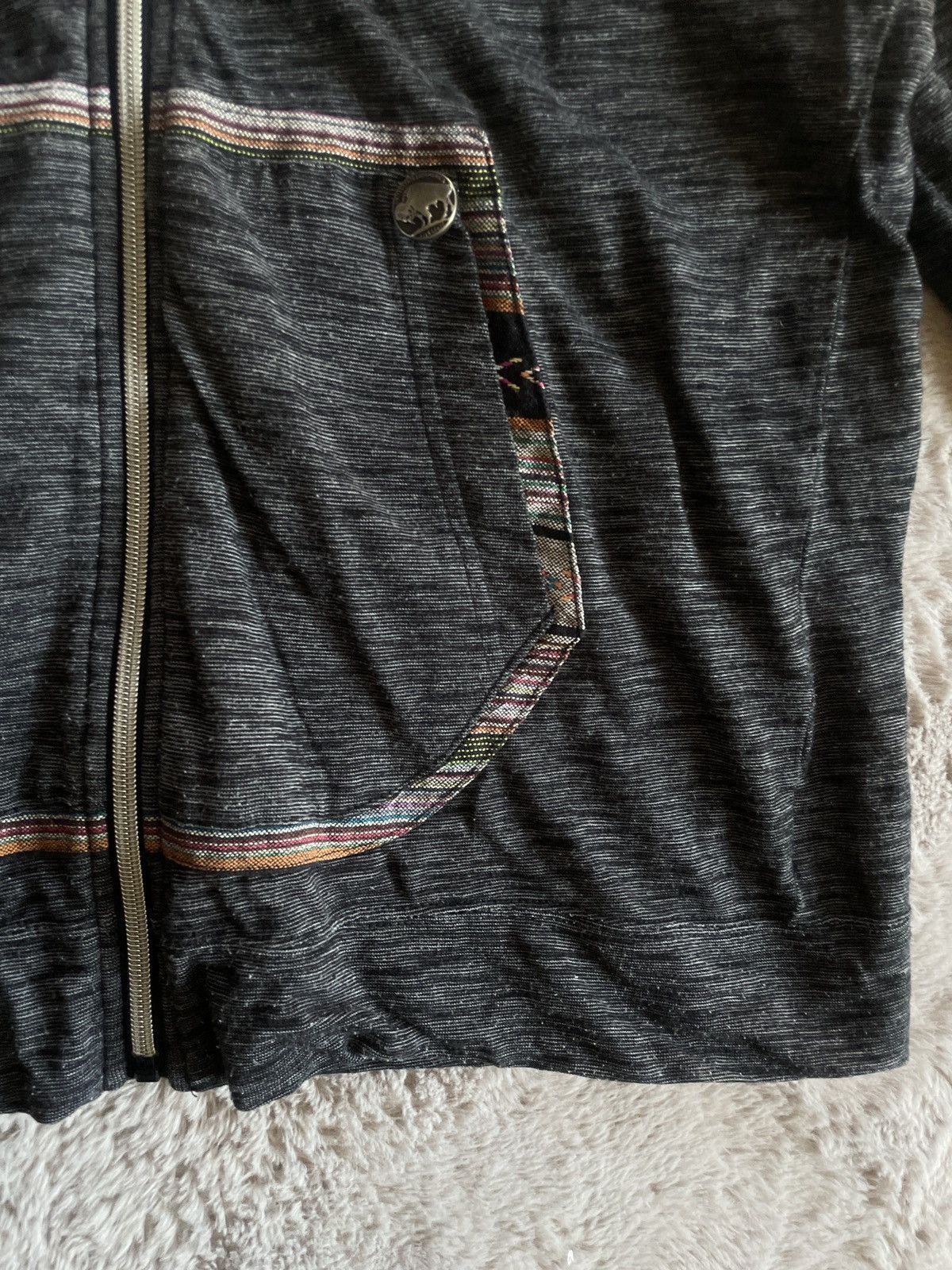 If Six Was Nine 2000s Japanese archive Ethnic Button Zip 3/4 Sleeve Hoodie Size US S / EU 44-46 / 1 - 7 Thumbnail