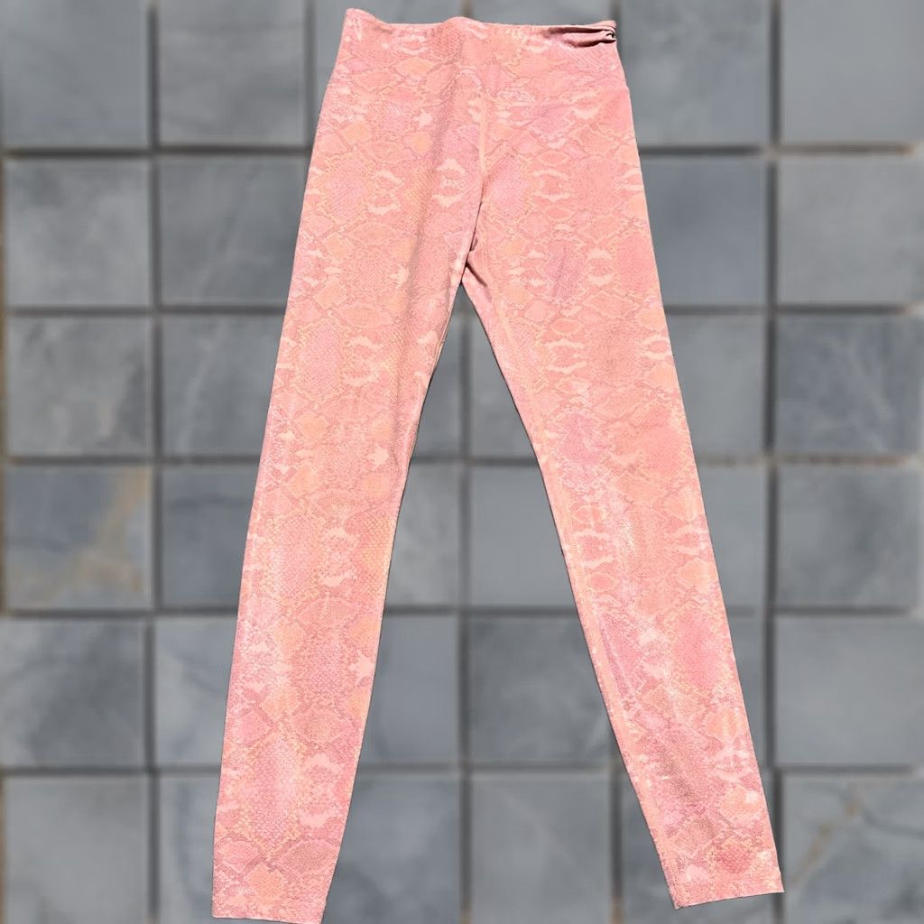 Pinko Zyia Active Leggings Womens 6-8 Pink Snake Print Ankle Pants Size 28" / US 6 / IT 42 - 1 Thumbnail