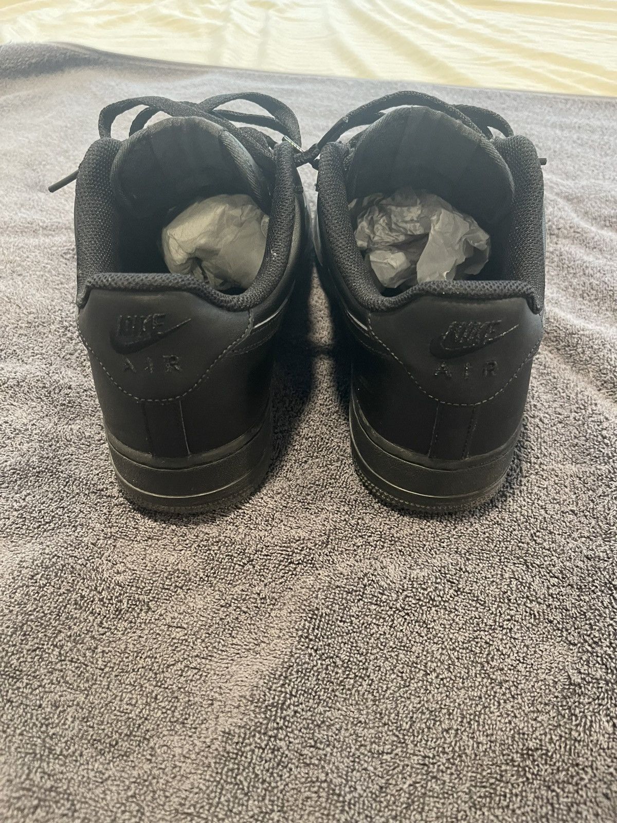 Nike Black low top Air Force ones Size US 11 / EU 44 - 4 Thumbnail