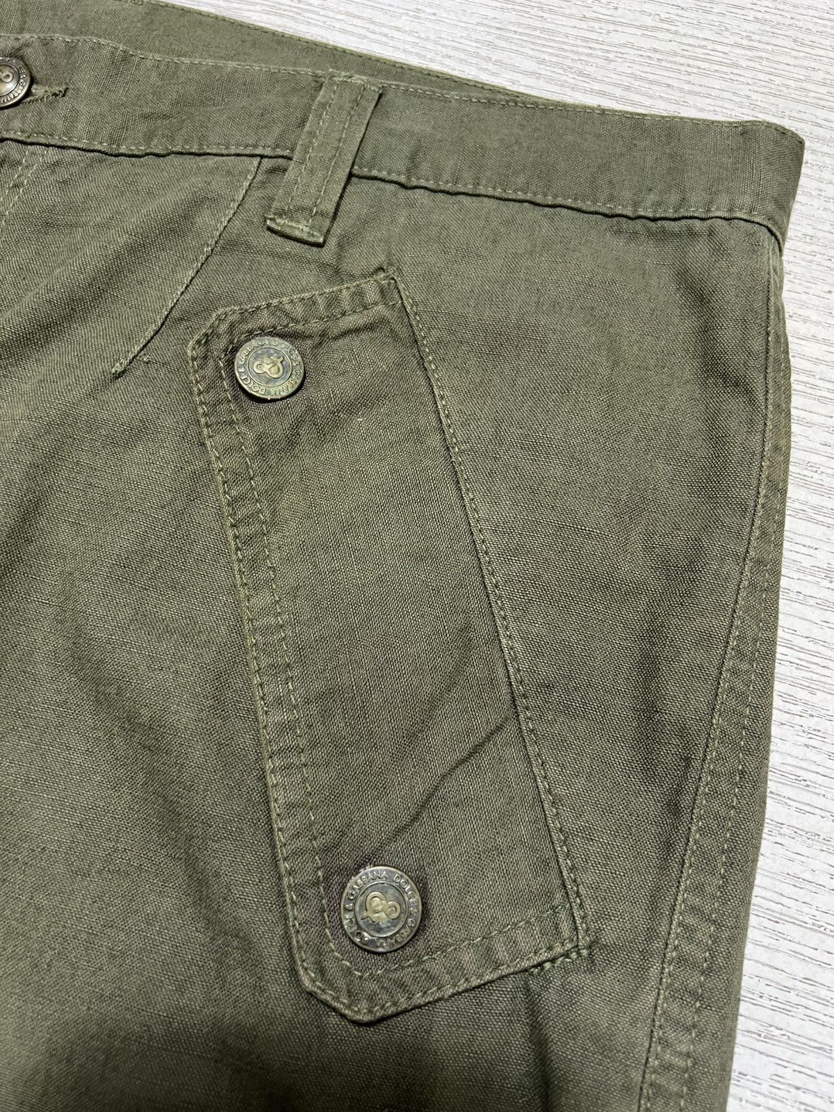 Dolce & Gabbana Dolce & Gabbana - Cotton Linen Olive Military Cargo Pants Size US 32 / EU 48 - 18 Thumbnail