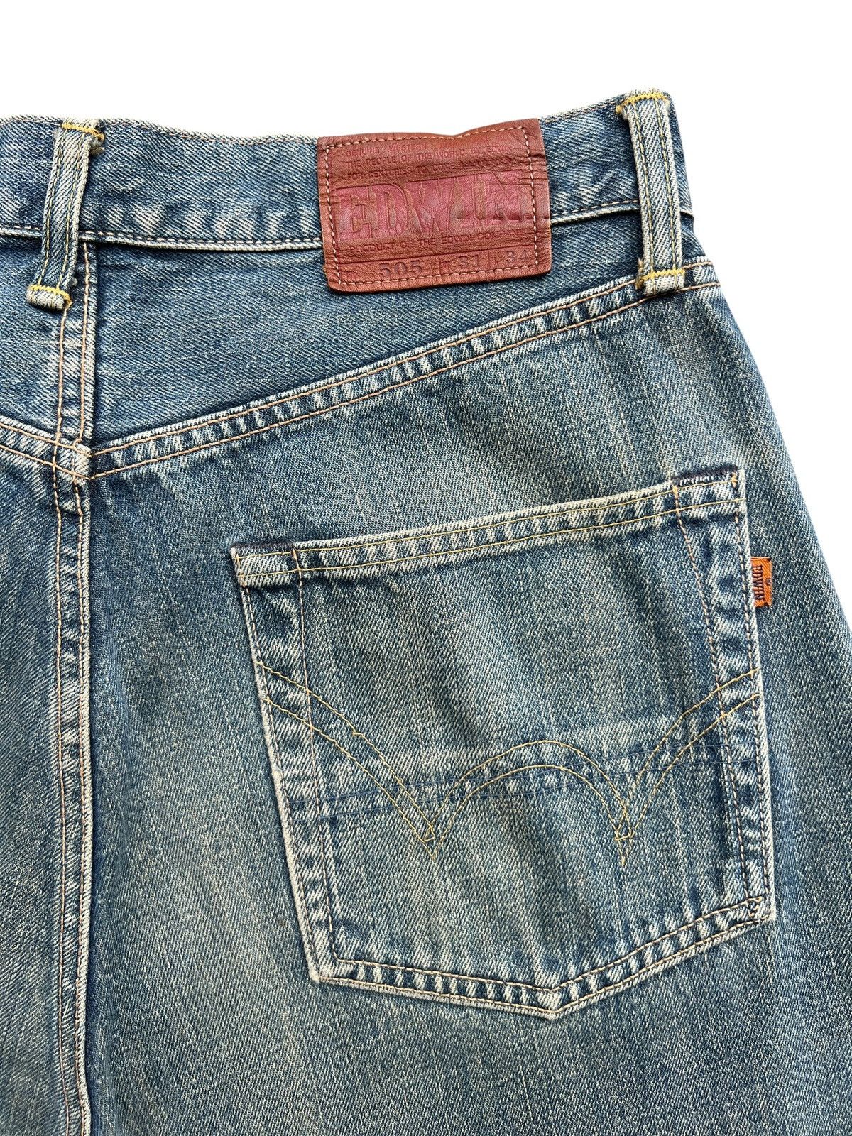 Edwin Vintage Edwin 505 Distressed Mudwash Selvedge Denim 32x30 Size US 32 / EU 48 - 9 Thumbnail