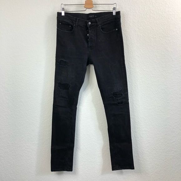 Eleven Paris Eleven Paris Elvis Black Wash Distressed Patch Repaired Jean Size US 32 / EU 48 - 5 Thumbnail