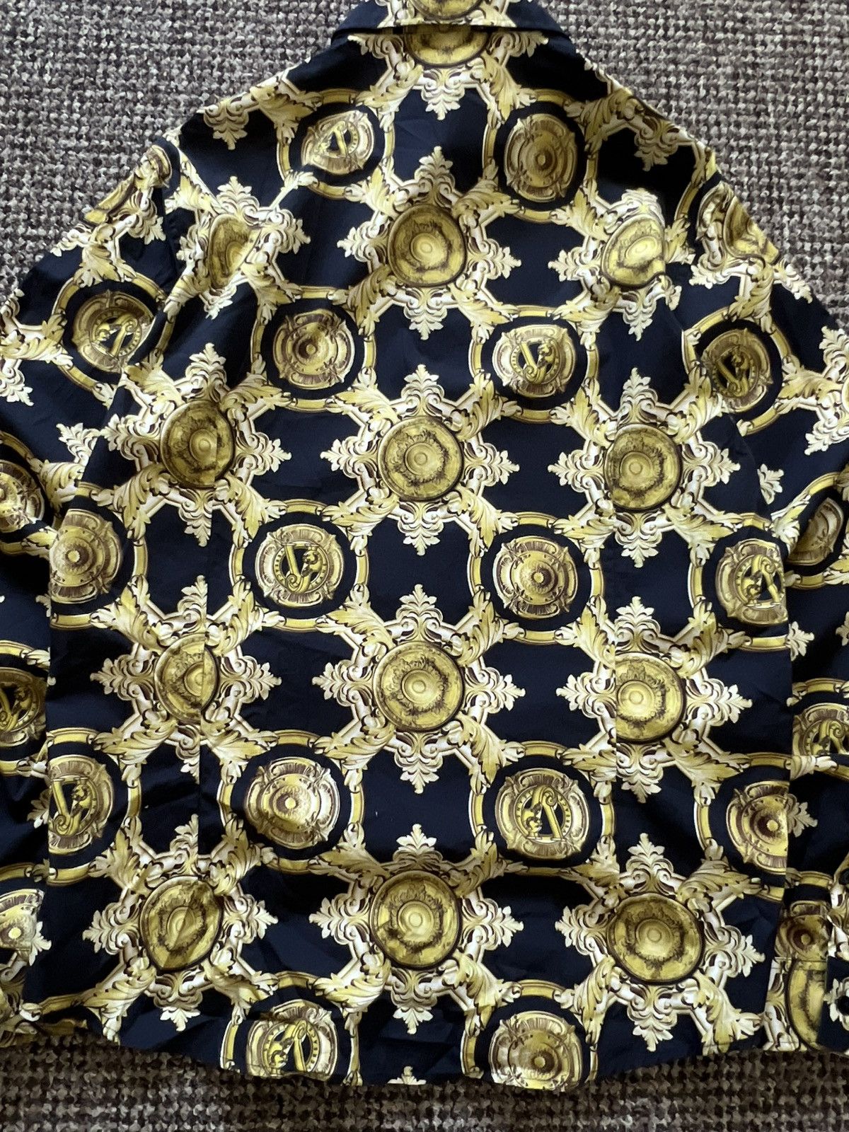 Versace Versace Baroque Print Shirt Black/Gold Men’s Long Sleev Size US L / EU 52-54 / 3 - 4 Thumbnail