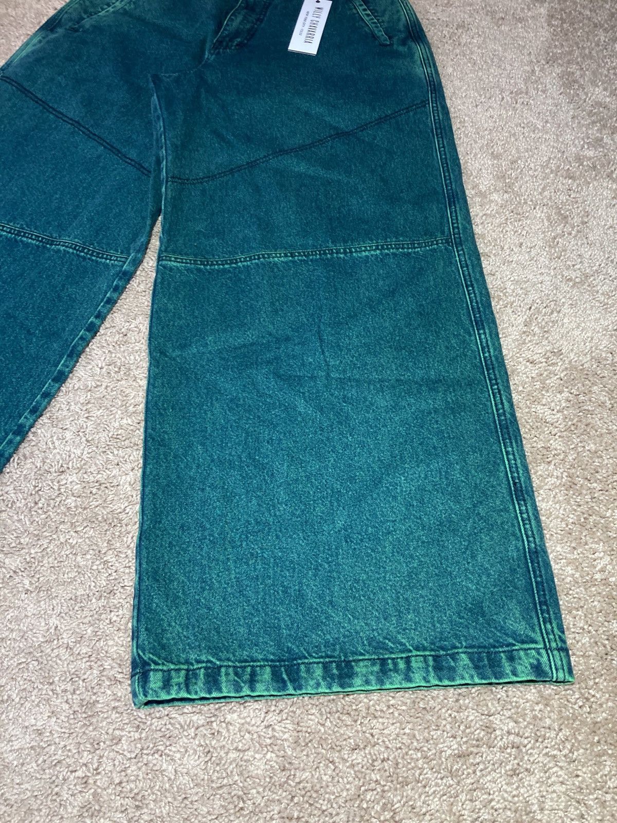 Willy Chavarria New SS24 Willy CHAVARRIA Raver Jeans L Overdyed Green Size US 34 / EU 50 - 6 Thumbnail