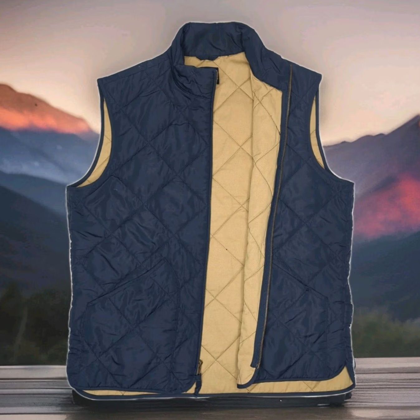 J.Crew J. CREW Vest Mens Medium Navy Blue Quilted Jacket Preppy Size US M / EU 48-50 / 2 - 6 Thumbnail