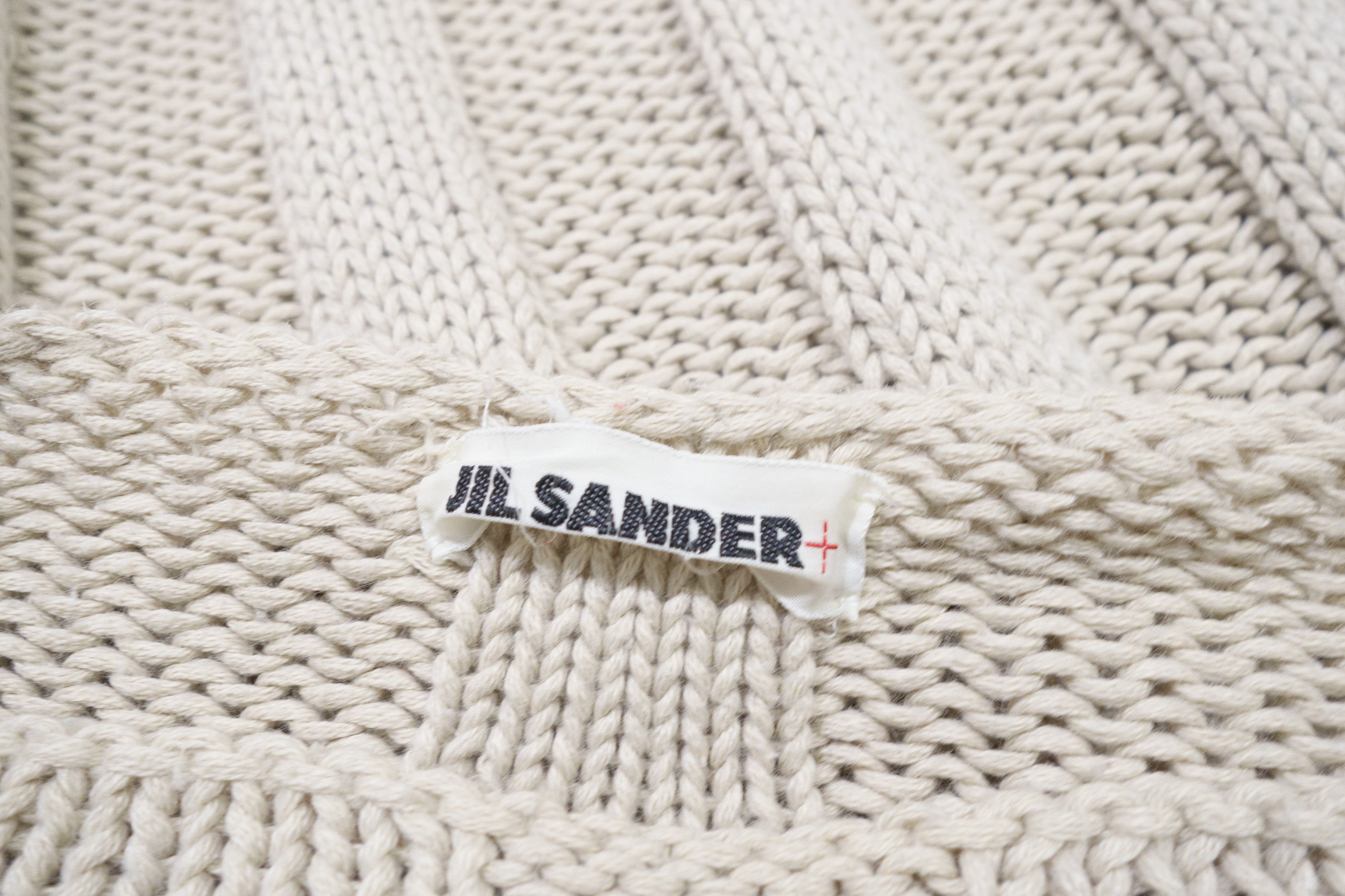 Jil Sander 90s Oversized Cable Knit Striped Sweater Vintage Size M / US 6-8 / IT 42-44 - 8 Thumbnail