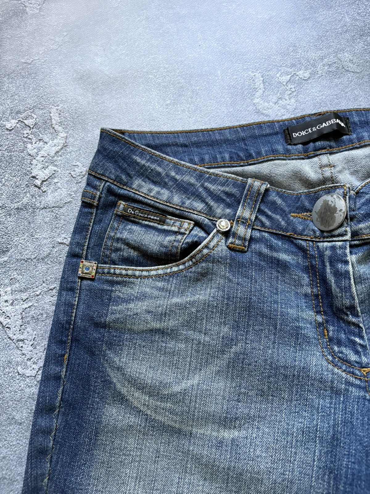 Dolce & Gabbana Vintage 00s Dolce&Gabbana Y2K Mega Flared Jeans Rare Size 28" / US 6 / IT 42 - 6 Thumbnail