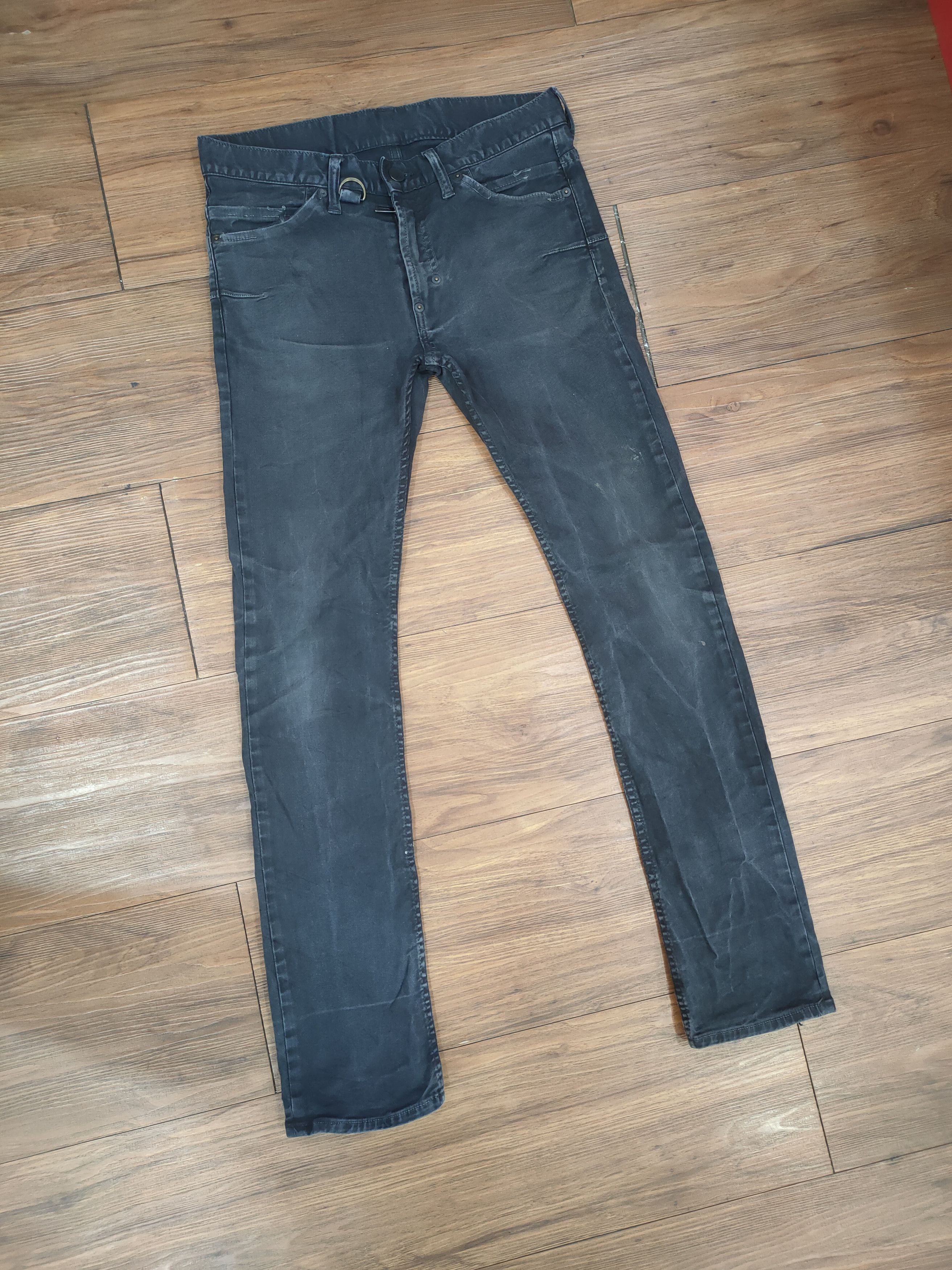 Japanese Brand AUTHENTIC MOTEL FADED BLACK SKINNY JEAN DENIM PANTS Size US 29 - 1 Thumbnail