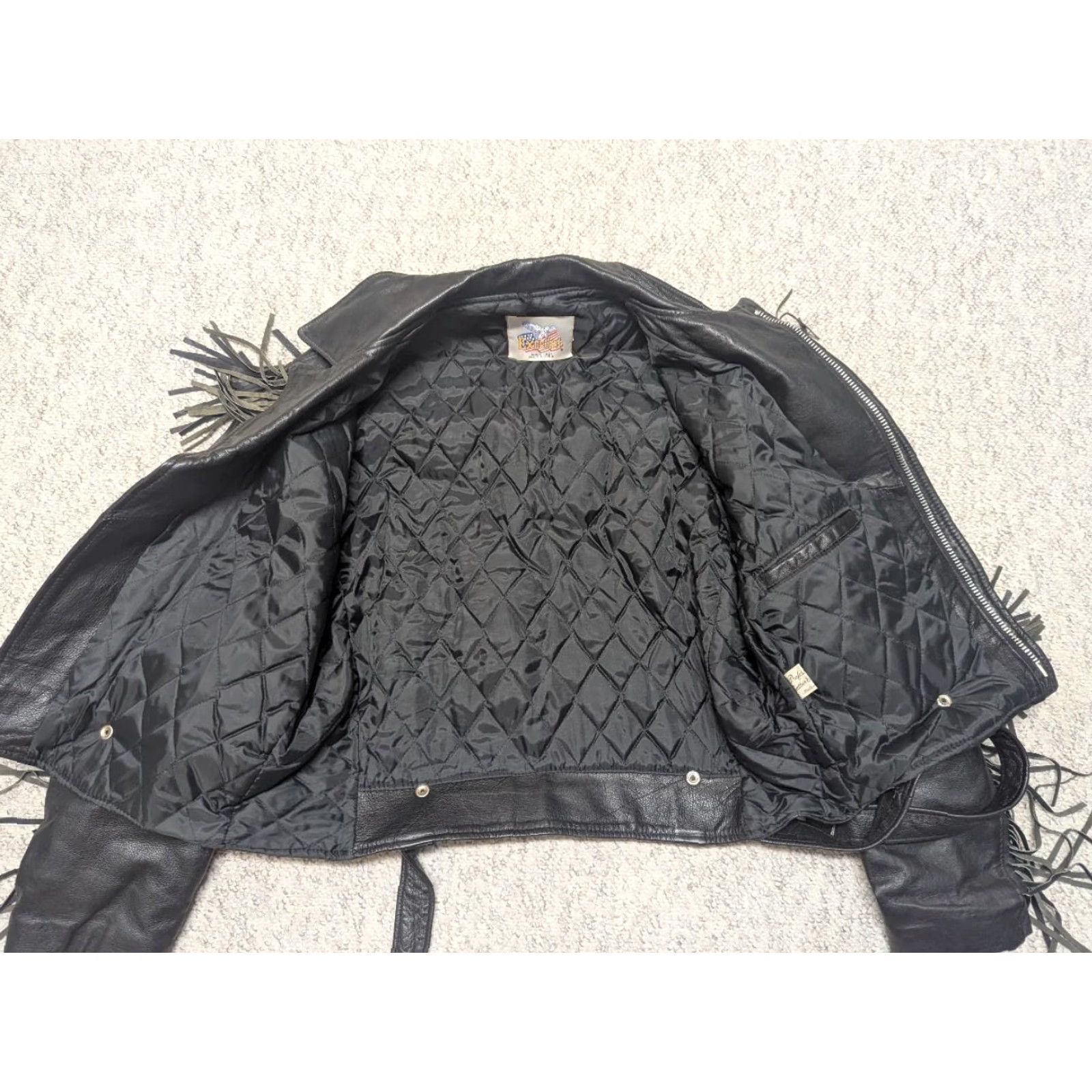 Vintage VINTAGE Excelled Motorcycle Jacket XL Black Leather 46-48 Men Concho US Made N/A Size US XL / EU 56 / 4 - 4 Thumbnail