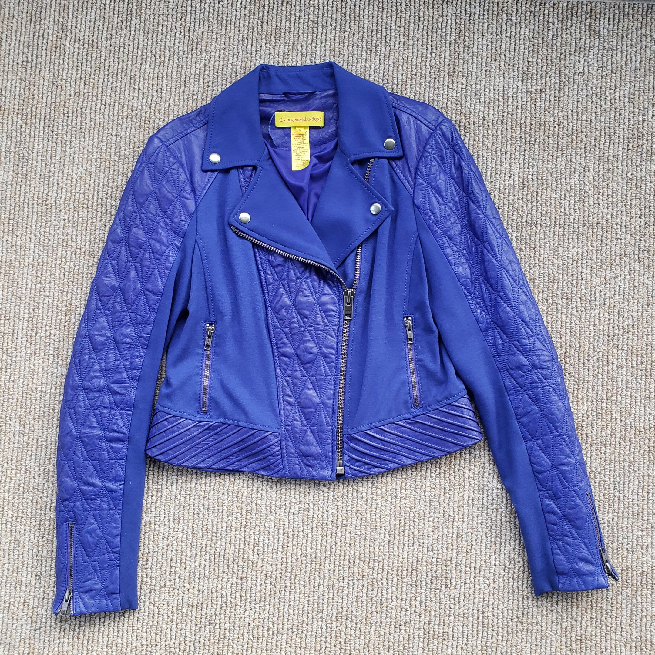 Other Catherine Malandrino Yellow Label Motorcycle Jacket Size L / US 10 / IT 46 - 12 Thumbnail