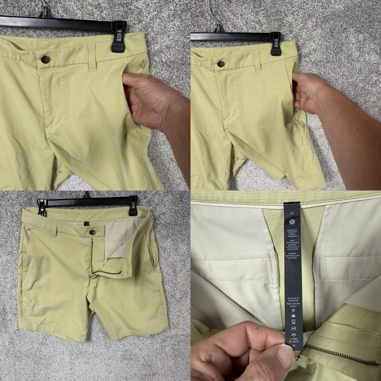 Lululemon Lululemon Shorts Mens 31 Green Athletic 7 Inseam Zip Pocket Lightweight Quick Dry Golf Casual Shirt/Shorts Size US 31 - 8 Thumbnail