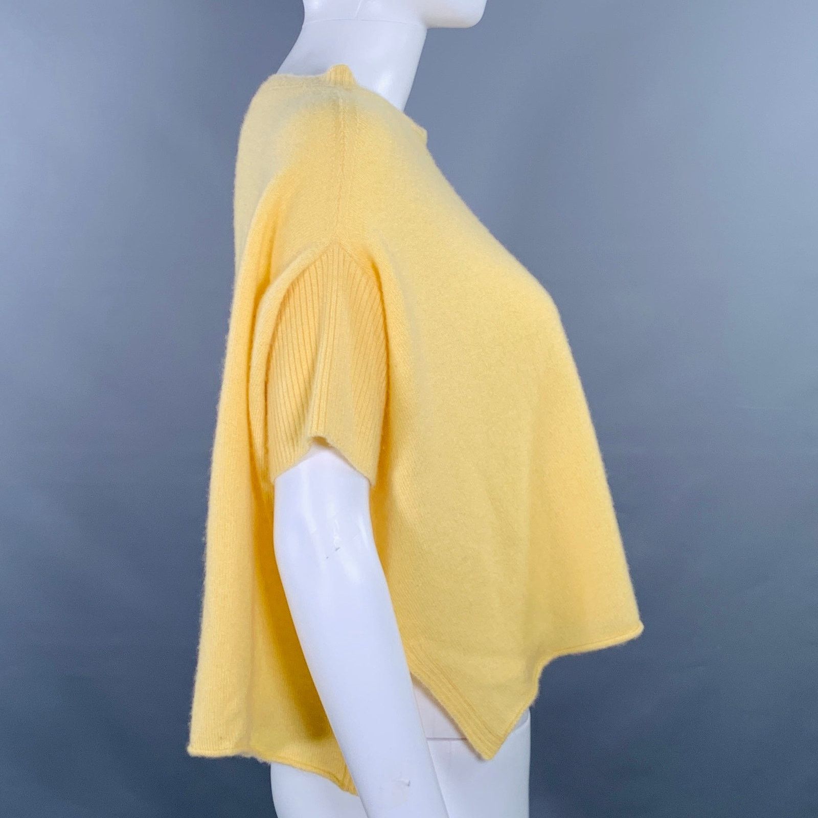 Other KRISTENSEN DU NORD 2 Yellow Cashmere Knit Cropped Casual Top Size XS / US 0-2 / IT 36-38 - 2 Thumbnail