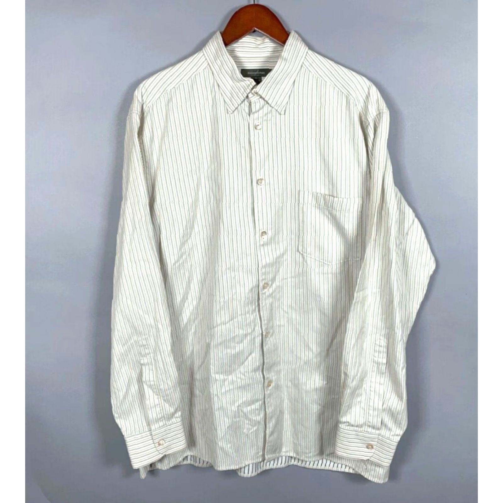 Ermenegildo Zegna VINTAGE Ermenegildo Zegna Men's Shirt XL Long Sleeve Cotton Collared Slim Fit Casual Dress Size US XL / EU 56 / 4 - 2 Thumbnail