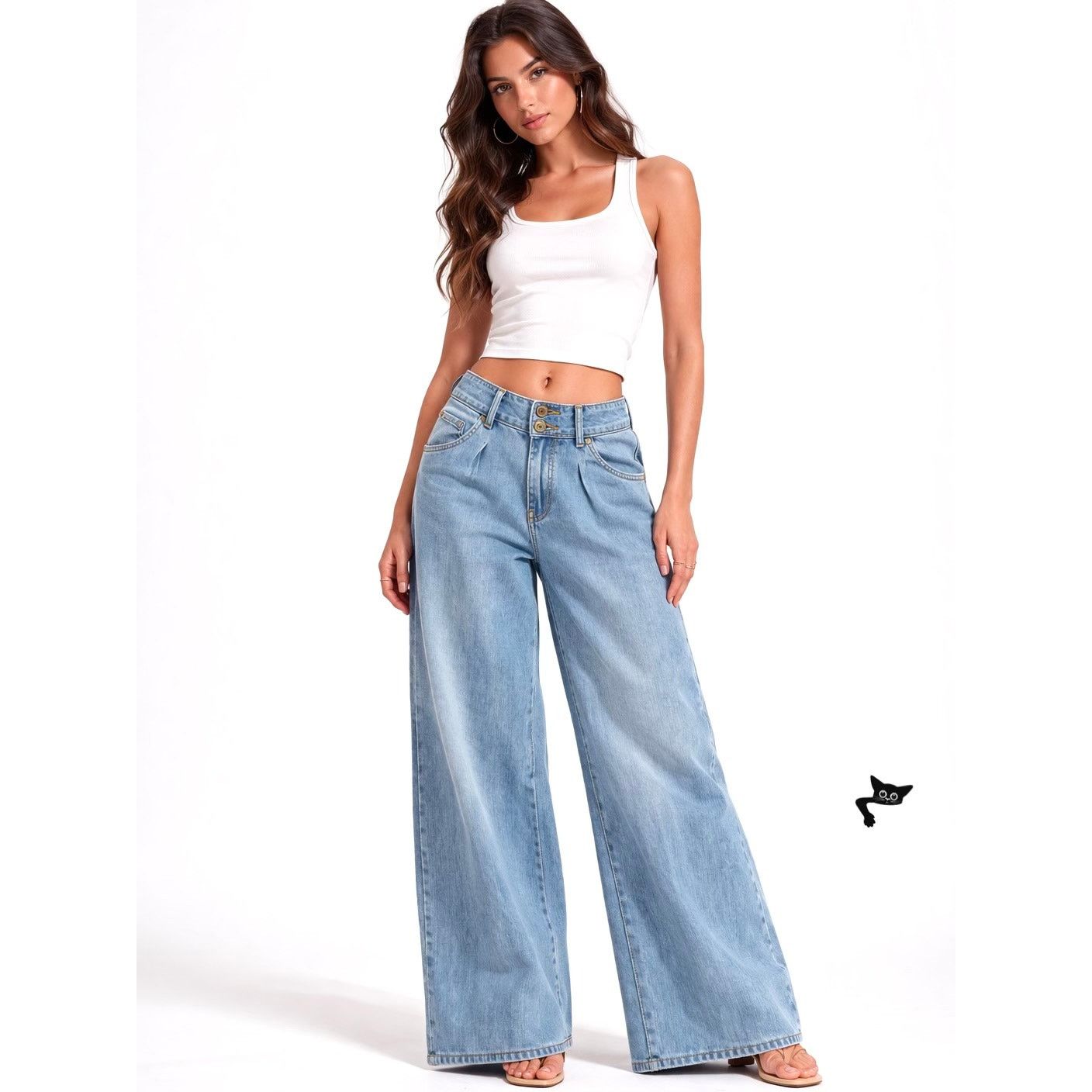 Forever 21 Forever 21 Wide Leg Jeans Mid Rise Size 28 Women Size 28" / US 6 / IT 42 - 4 Thumbnail
