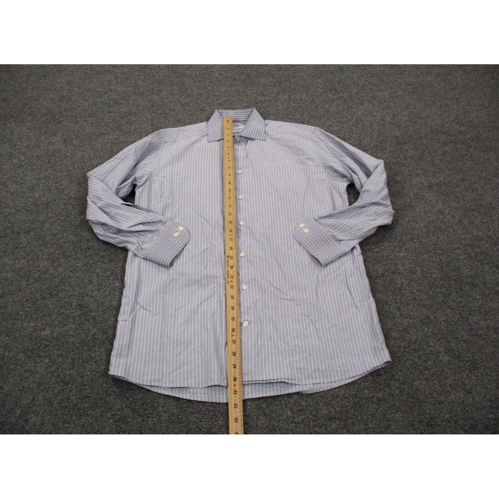 Eton VINTAGE Eton Shirt Mens L 16 41 Blue Striped Contemporary Dress Business Preppy Casual Size US L / EU 52-54 / 3 - 3 Thumbnail