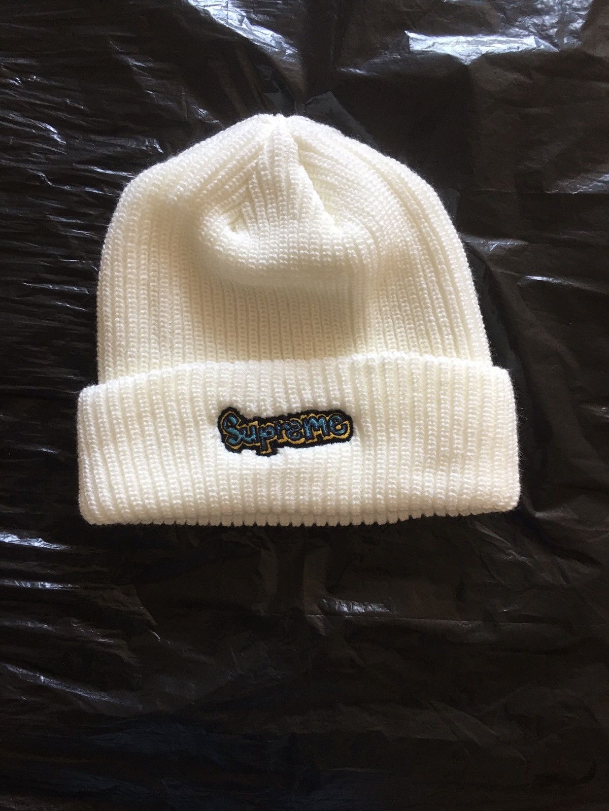 image of Hype x Supreme Gonz Logo Beanie in White, Men's