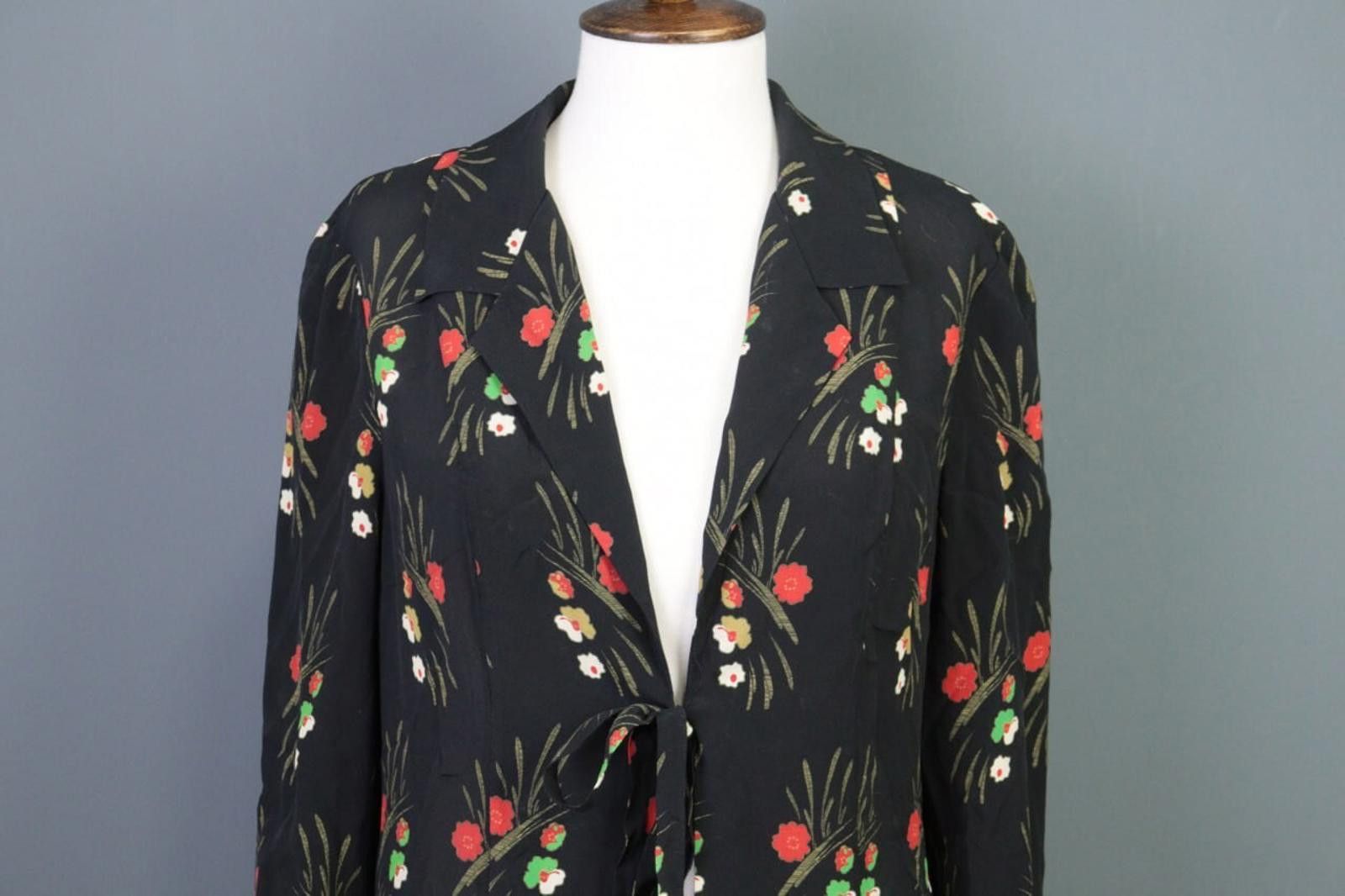 Farm Rio Rixo Black Floral Drawstring Wrape A-Line Long Dress US 6 Size M / US 6-8 / IT 42-44 - 2 Thumbnail