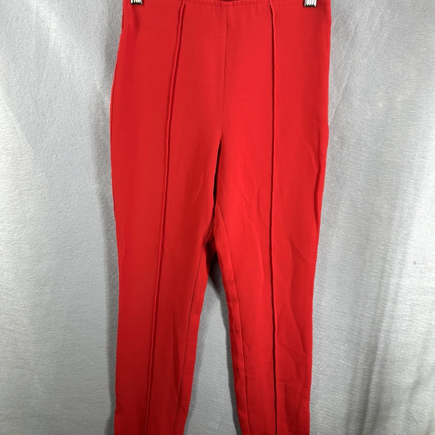 Cinq a Sept Cinq a Sept Womens Pants 00 Red Crepe Ankle Slit High Rise Zip Ruthie Quiet Lux Size 24" / US 00 / IT 34 - 4 Thumbnail