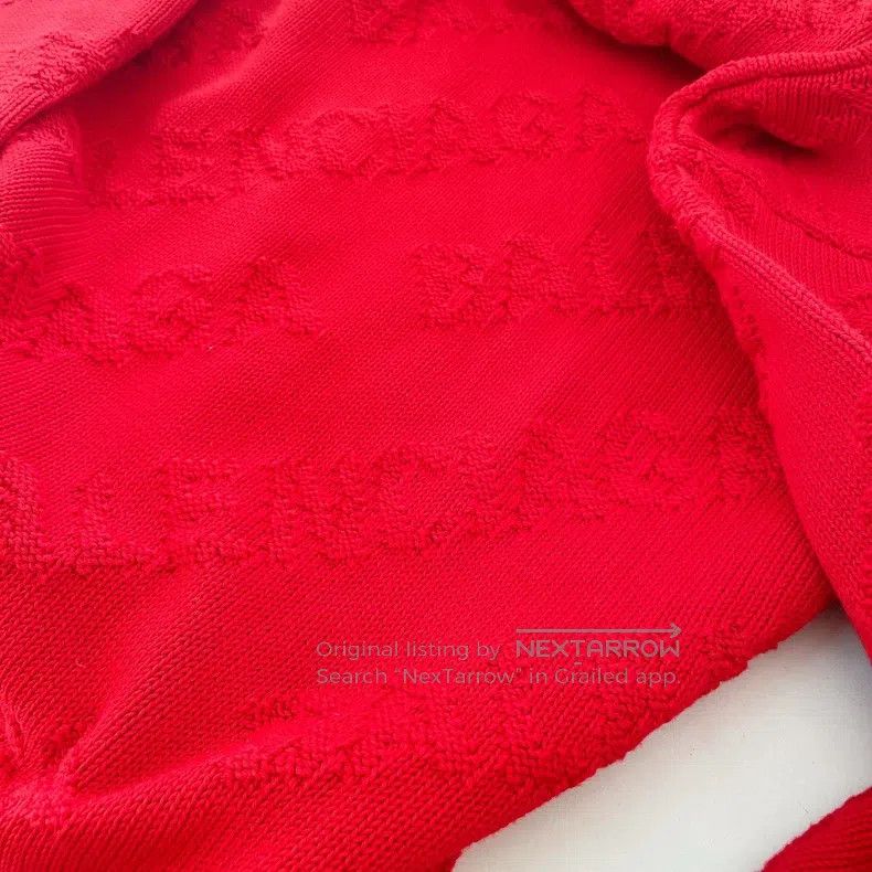 Balenciaga Balenciaga Red Knit Logo Top Size US XS / EU 42 / 0 - 5 Thumbnail