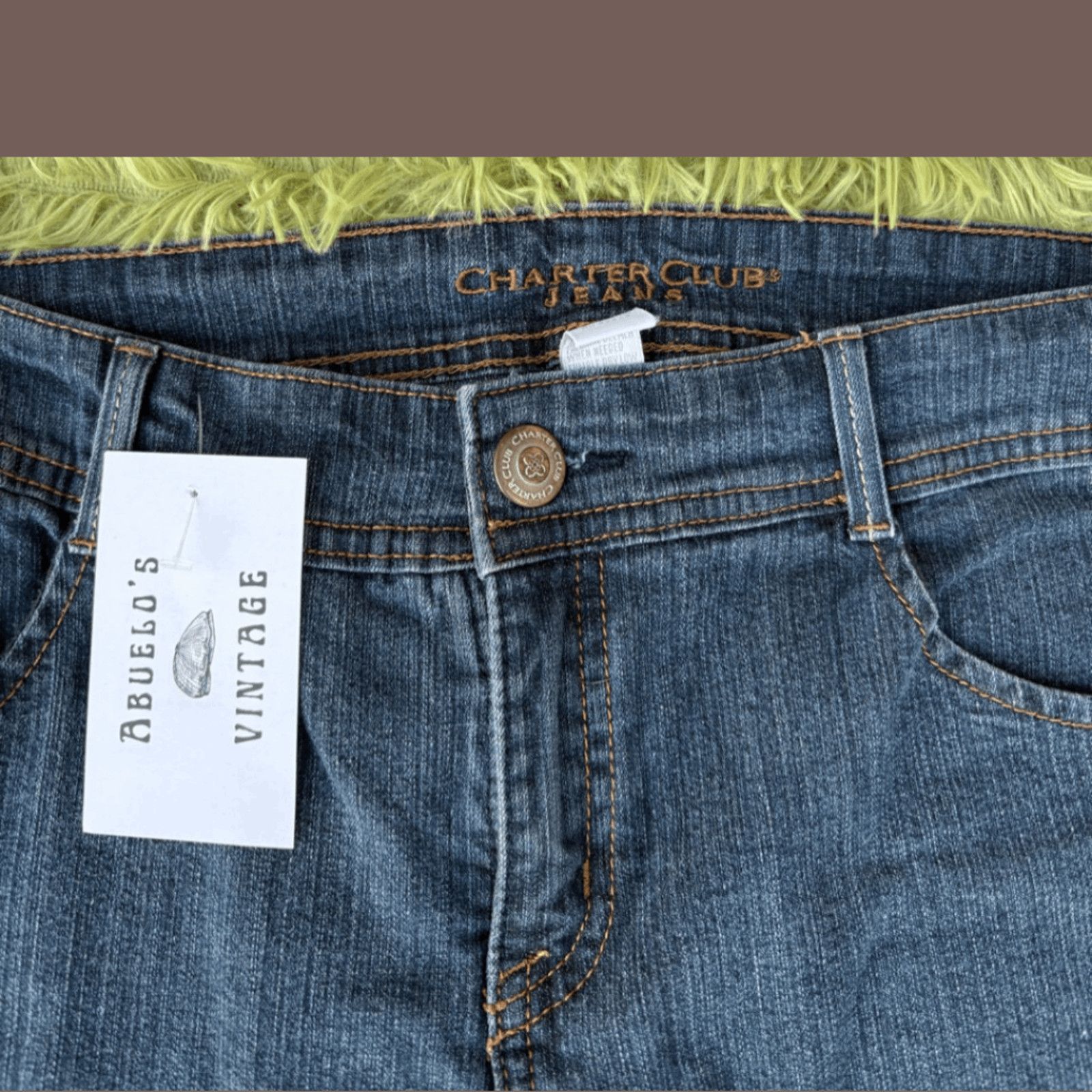 Vintage VTG Flare Jeans | Charter Club Studded Blue | Y2K Revival Size 31" - 5 Thumbnail
