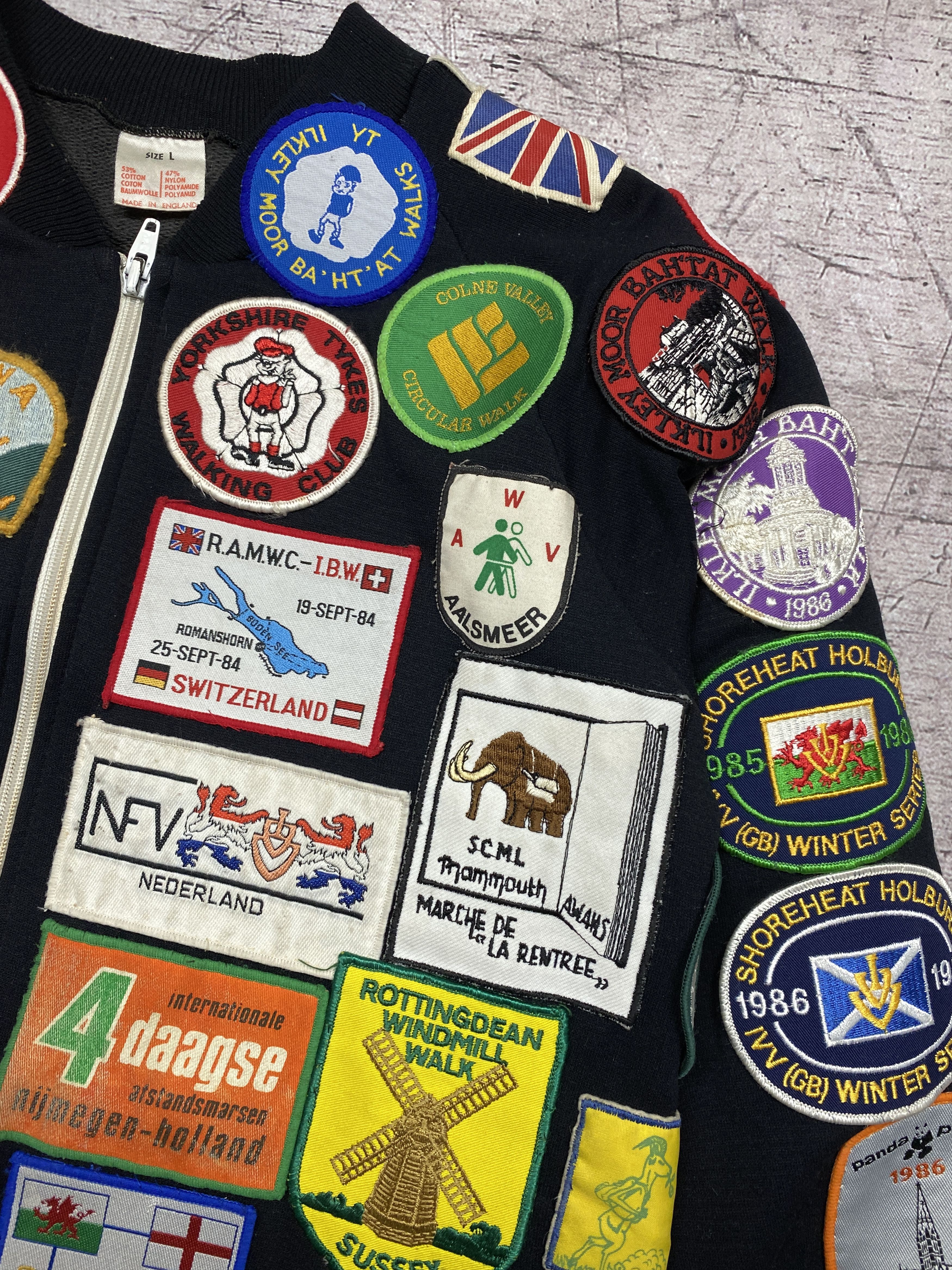 Vintage Vintage 1980’s Patch Covered Mens Bomber Jacket Size US L / EU 52-54 / 3 - 3 Thumbnail