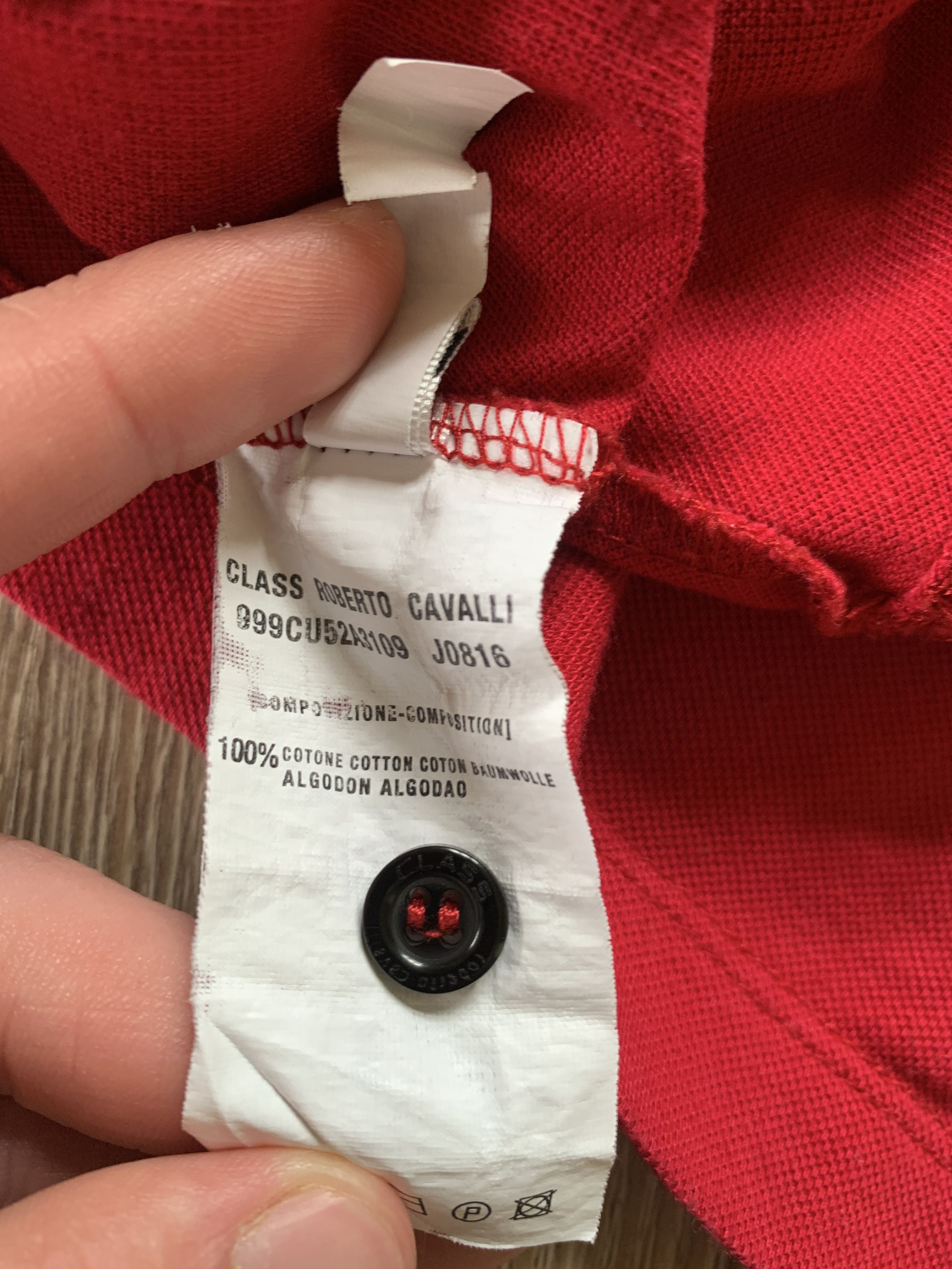 Roberto Cavalli Roberto Cavalli Class Red Cotton Polo Slim Shirt Size US XL / EU 56 / 4 - 10 Thumbnail