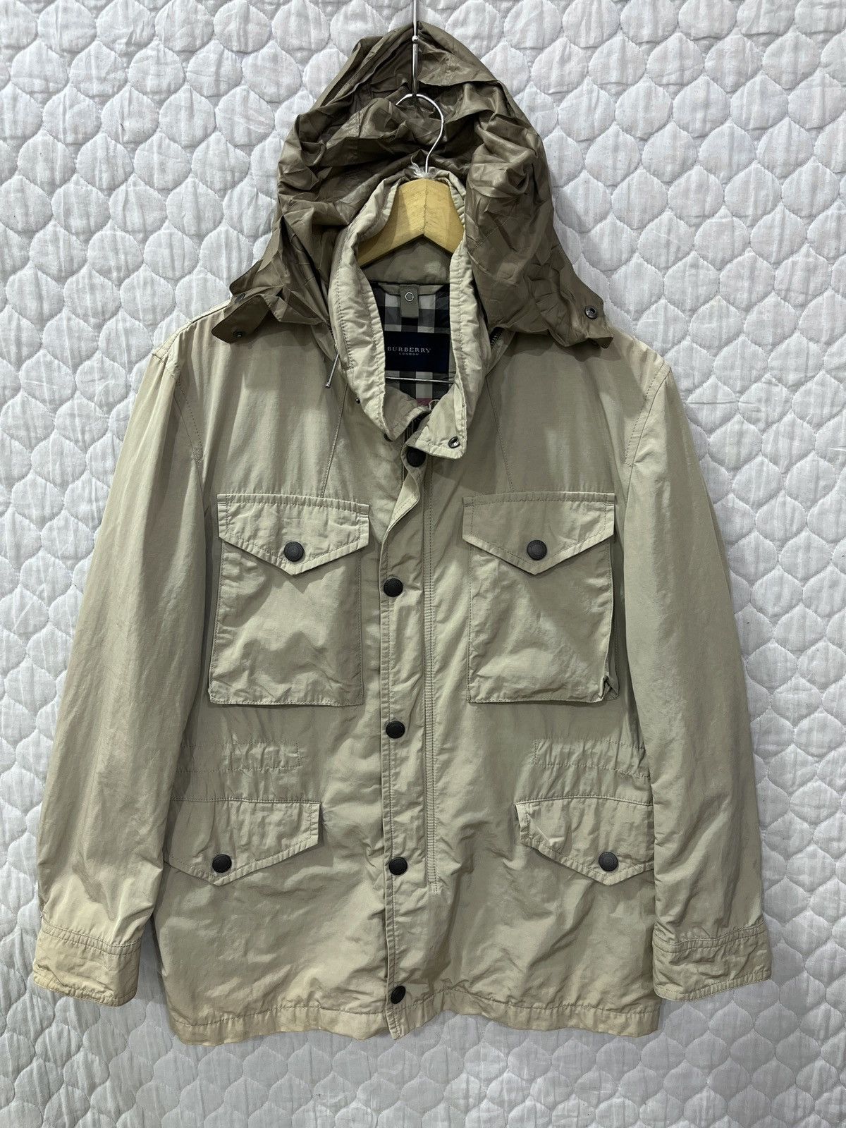 image of Hype Burberry London Jacket in Cream, Women's (Size Medium)