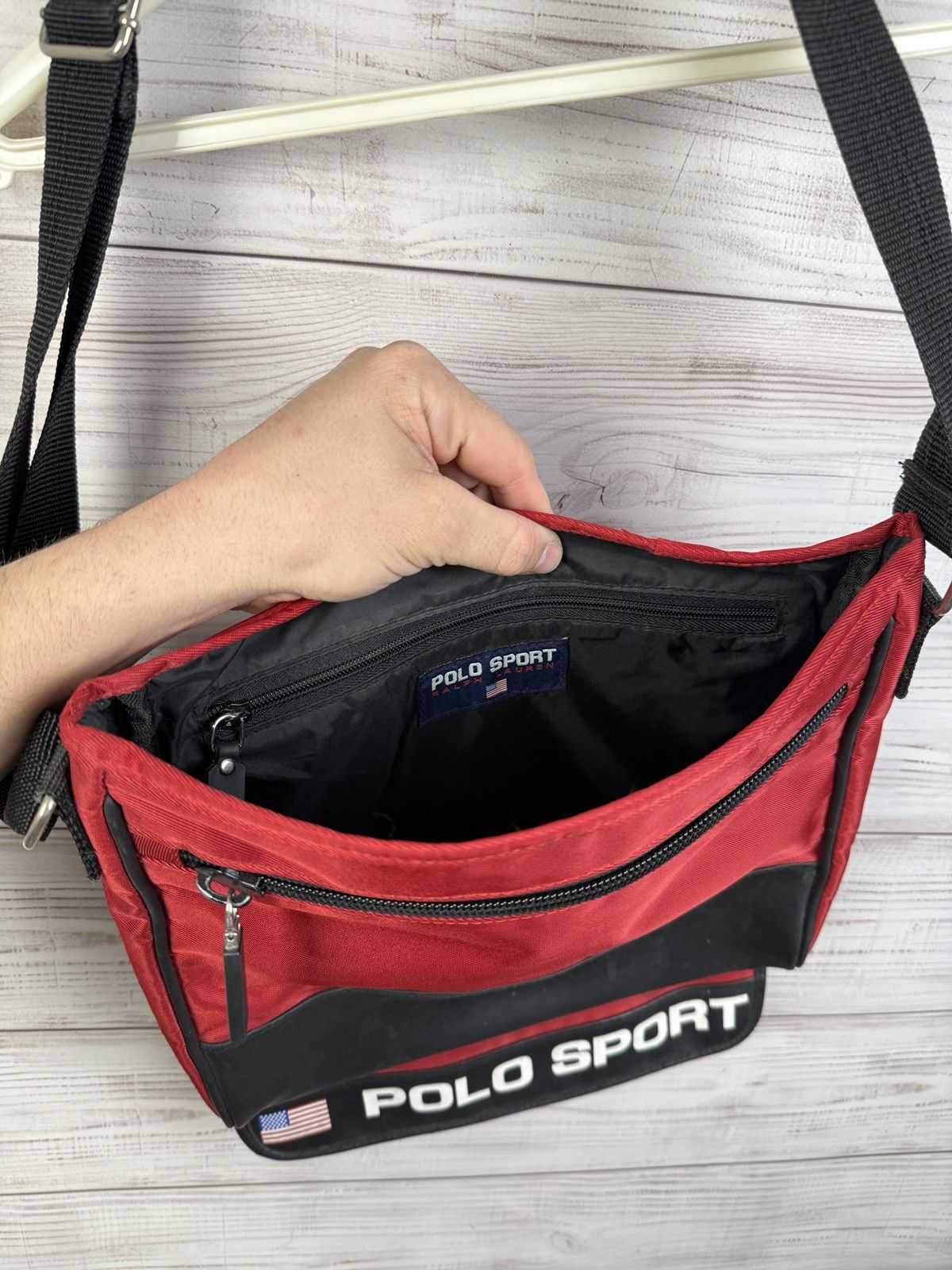 Polo Ralph Lauren 🔥🇺🇸VINTAGE POLO SPORT BAG MESSENGER Y2K 🇺🇸🔥 Size ONE SIZE - 12 Thumbnail